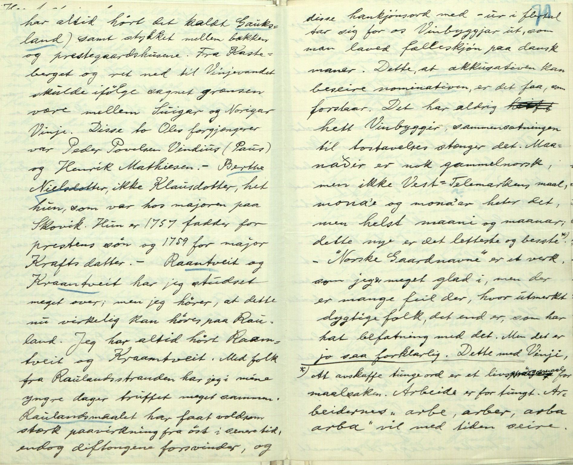 Rikard Berge, TEMU/TGM-A-1003/F/L0009/0003: 341-356 / 343 Mest brev, litt tradisjon, 1902-1925, p. 70-71
