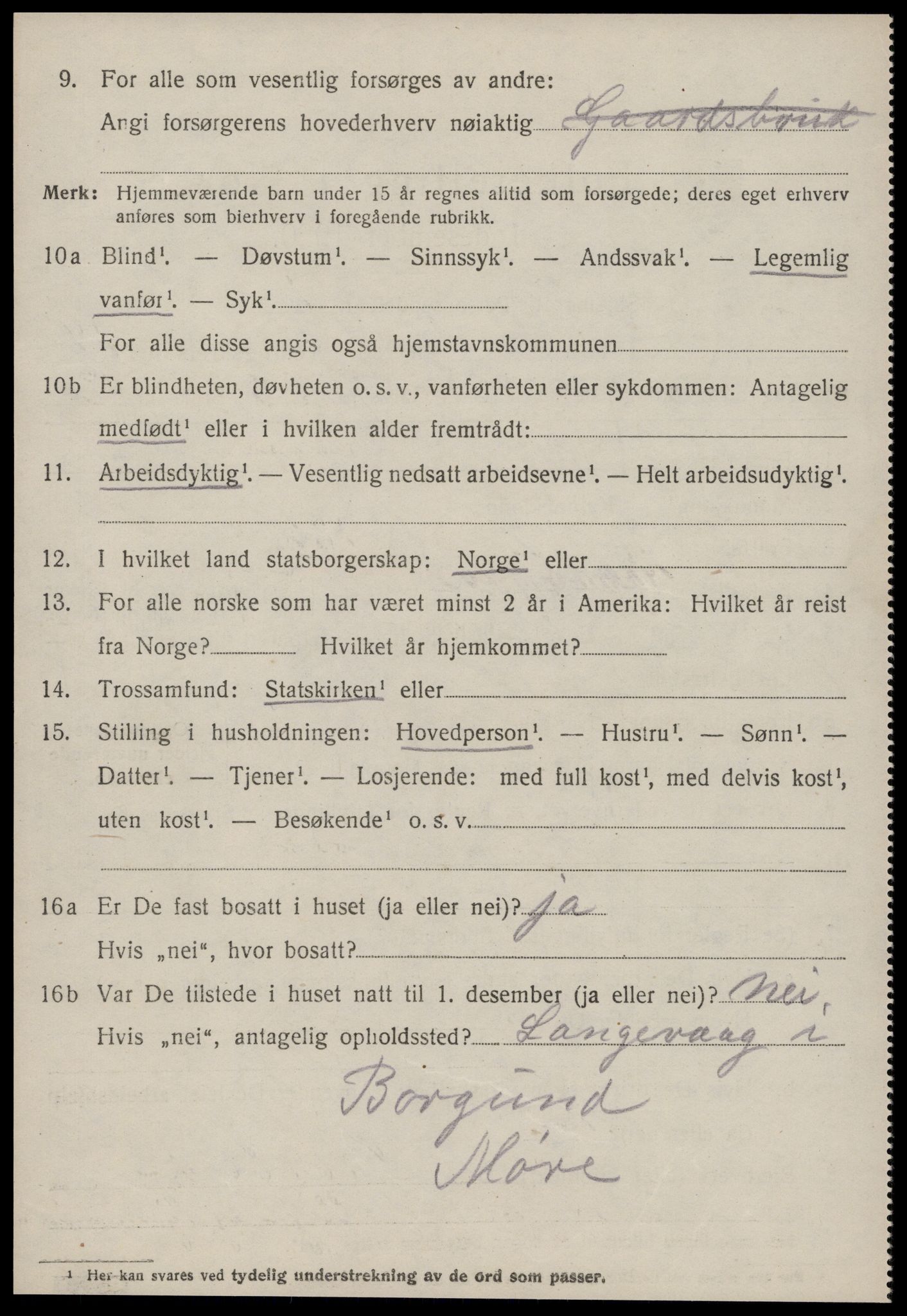 SAT, 1920 census for Borgund, 1920, p. 11247