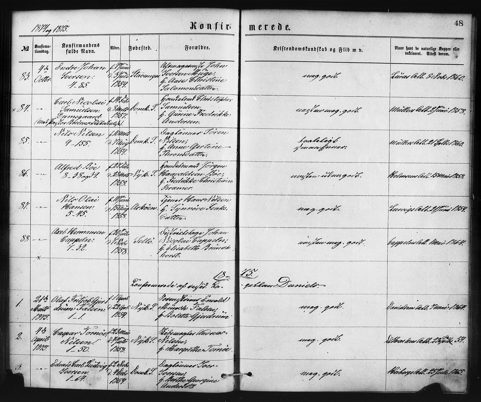 Nykirken Sokneprestembete, SAB/A-77101/H/Haa/L0025: Parish register (official) no. C 4, 1870-1886, p. 48