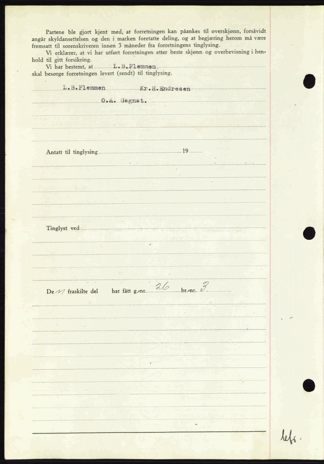 Nordmøre sorenskriveri, AV/SAT-A-4132/1/2/2Ca: Mortgage book no. A91, 1941-1942, Diary no: : 2154/1941