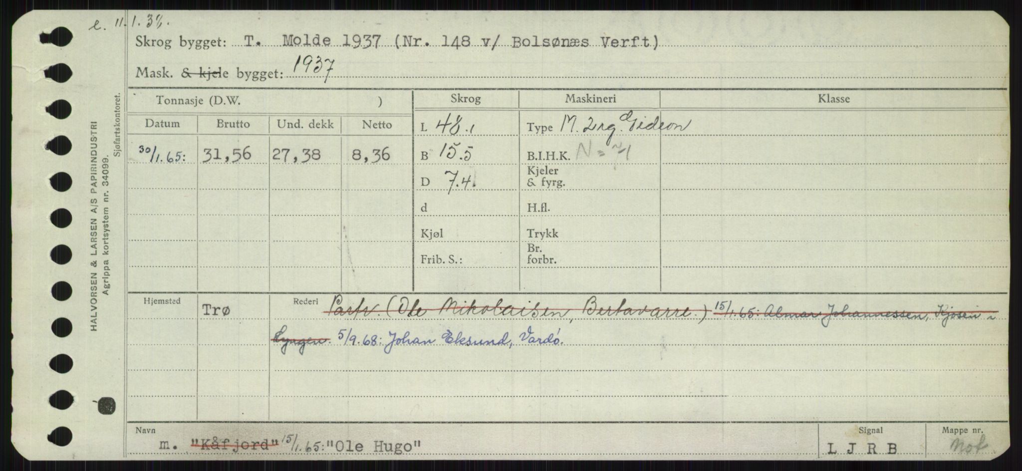 Sjøfartsdirektoratet med forløpere, Skipsmålingen, AV/RA-S-1627/H/Ha/L0004/0002: Fartøy, Mas-R / Fartøy, Odin-R, p. 55