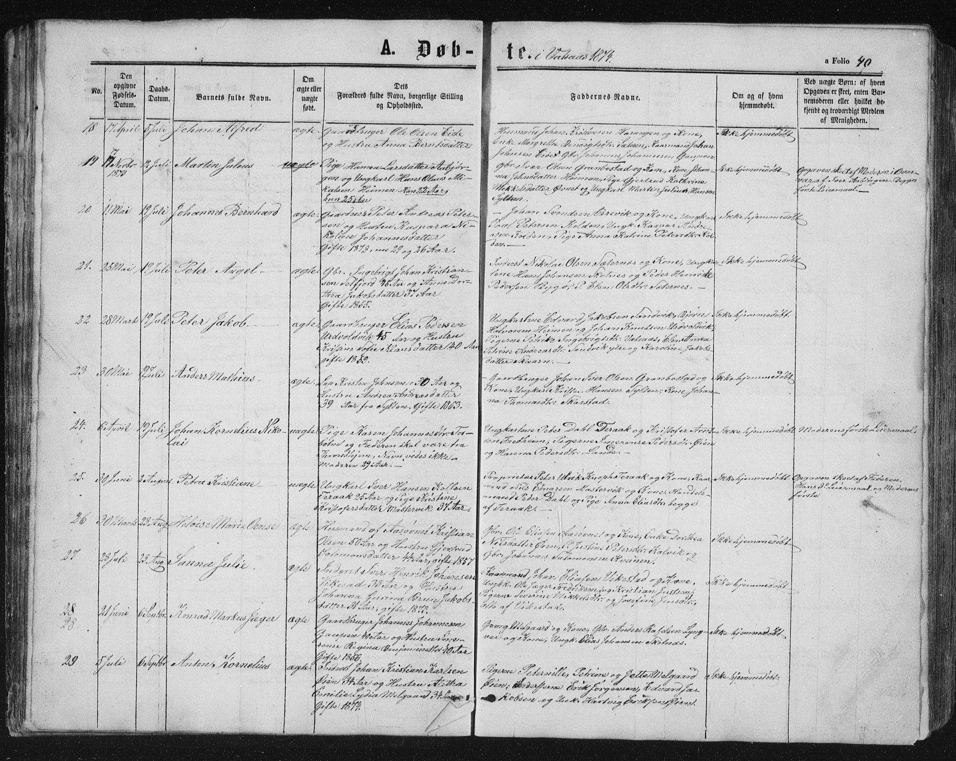 Ministerialprotokoller, klokkerbøker og fødselsregistre - Nordland, SAT/A-1459/810/L0158: Parish register (copy) no. 810C02 /1, 1863-1883, p. 40
