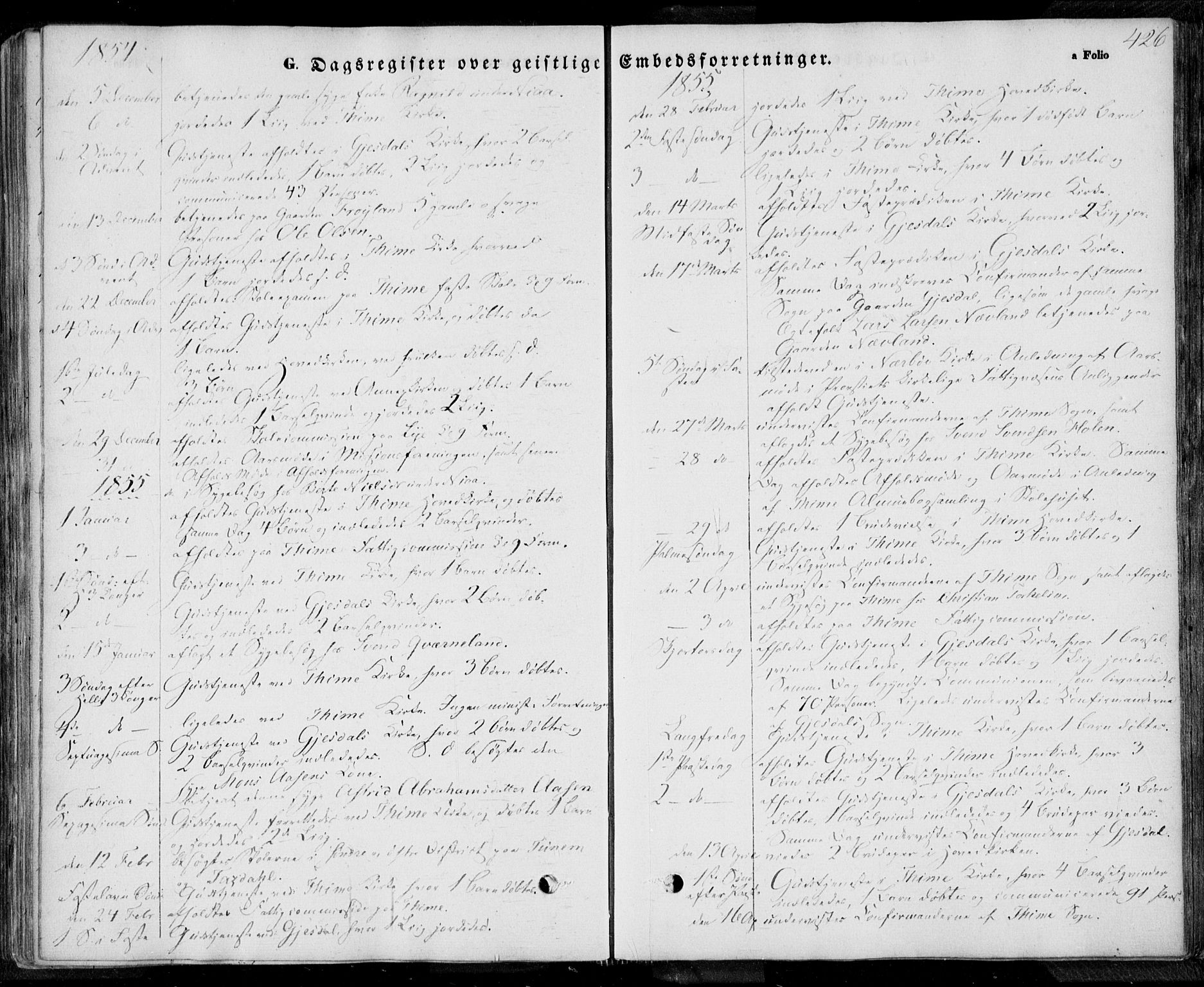Lye sokneprestkontor, SAST/A-101794/001/30BA/L0006: Parish register (official) no. A 5.2, 1842-1855, p. 426