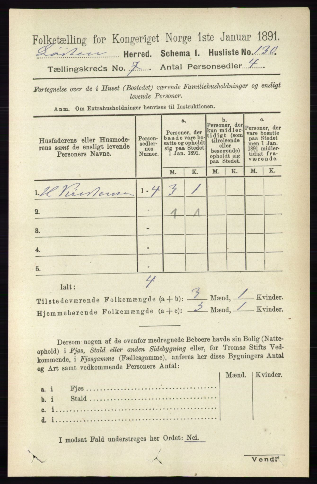 RA, 1891 census for 0415 Løten, 1891, p. 4398