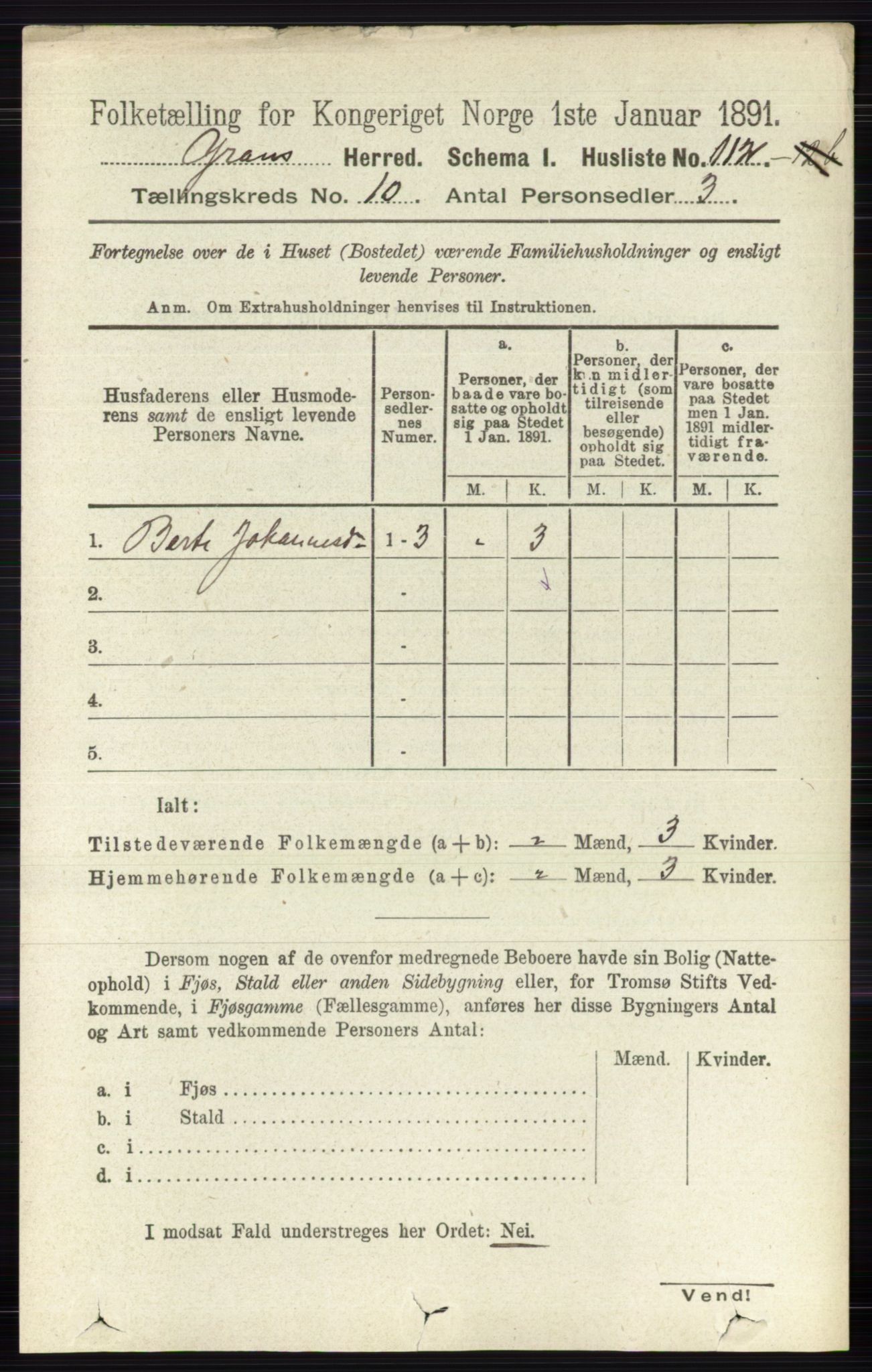 RA, 1891 census for 0534 Gran, 1891, p. 4681