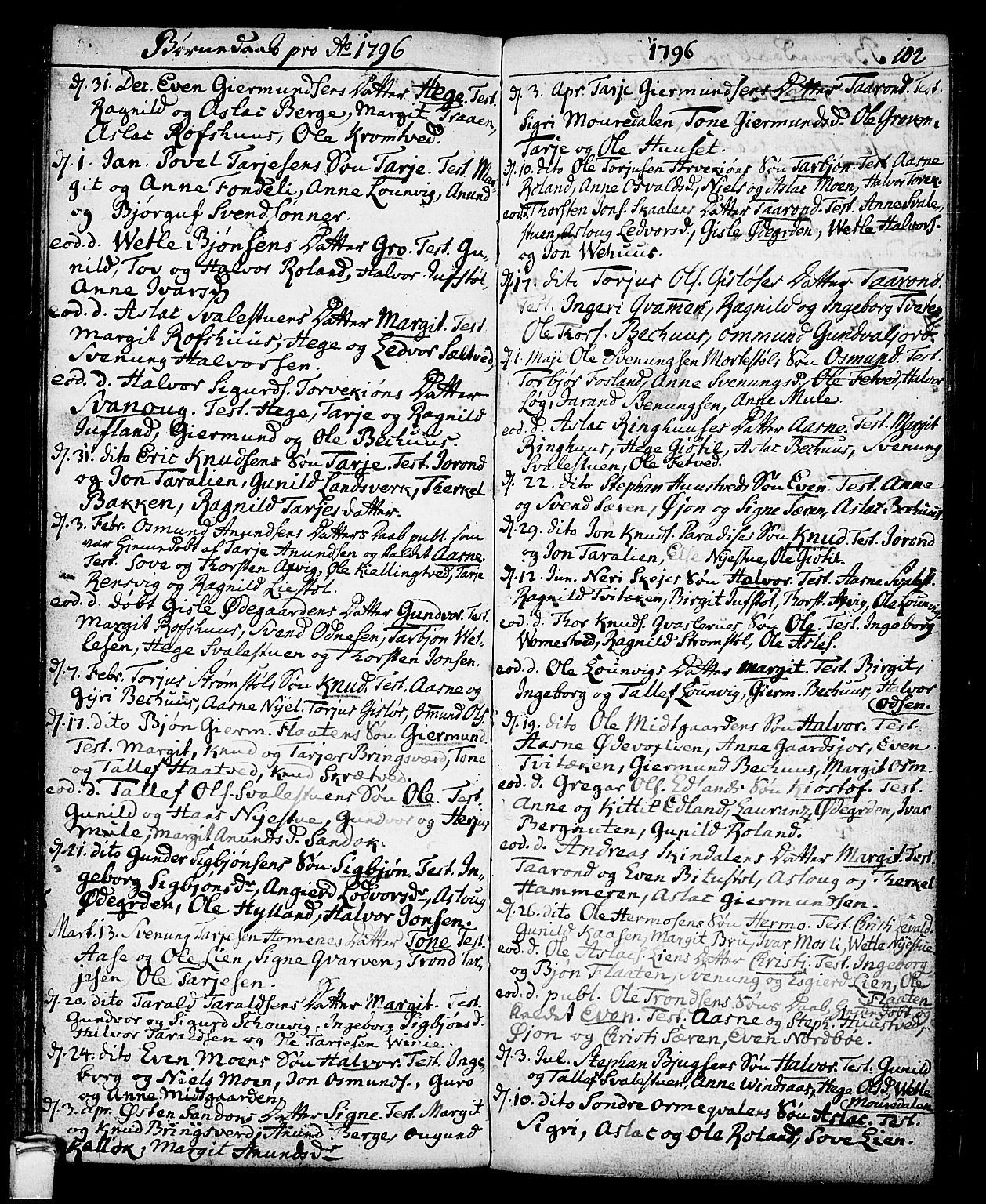 Vinje kirkebøker, SAKO/A-312/F/Fa/L0002: Parish register (official) no. I 2, 1767-1814, p. 102