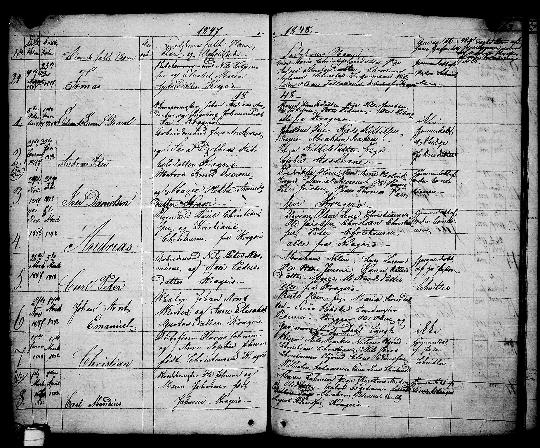 Kragerø kirkebøker, SAKO/A-278/G/Ga/L0003: Parish register (copy) no. 3, 1832-1852, p. 262