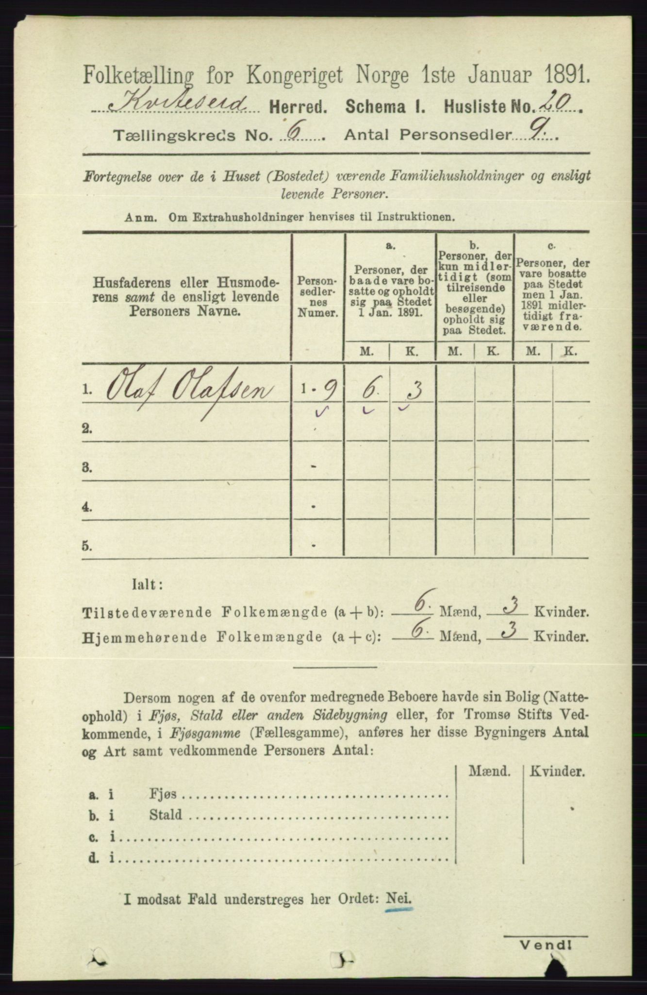 RA, 1891 census for 0829 Kviteseid, 1891, p. 1159