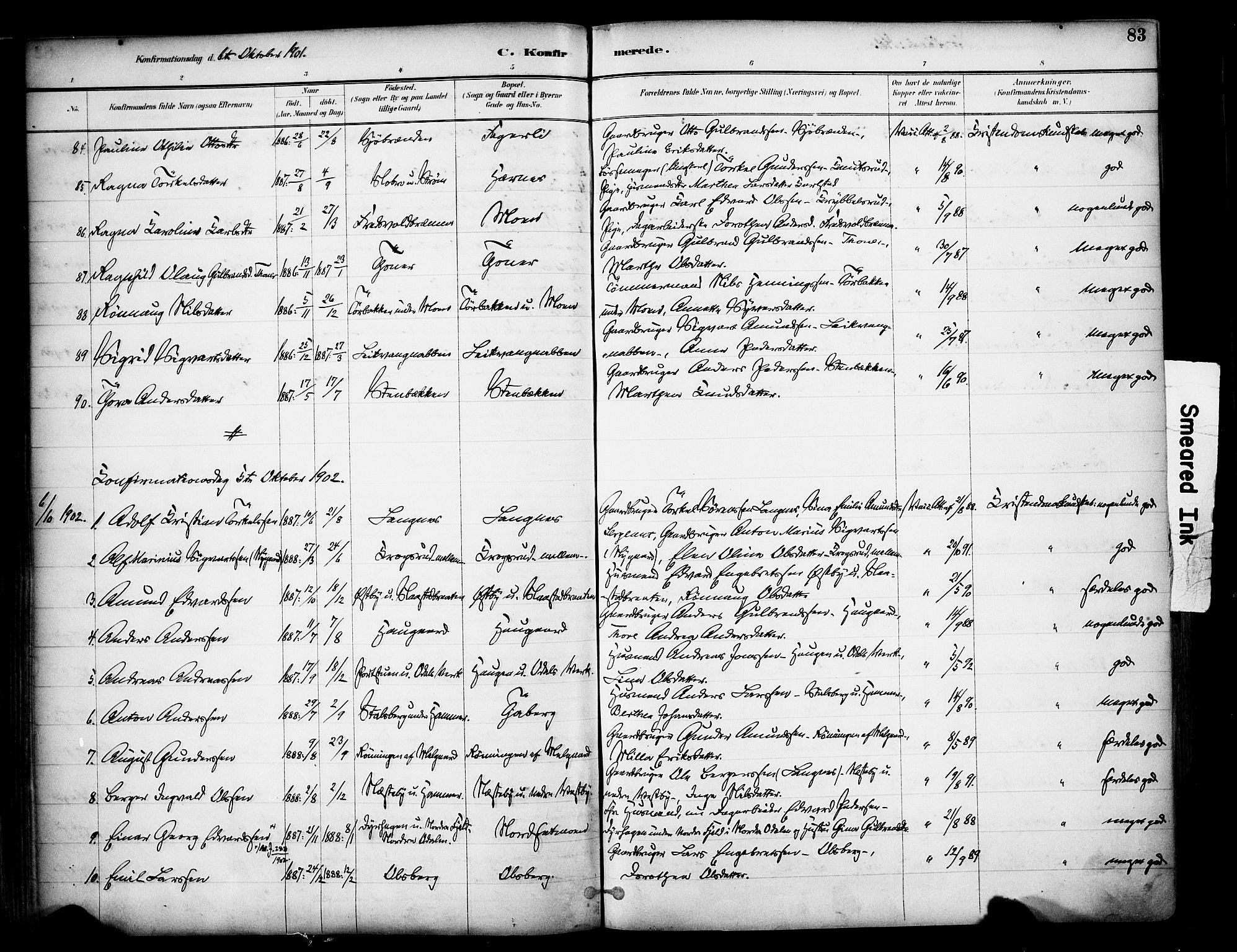 Sør-Odal prestekontor, AV/SAH-PREST-030/H/Ha/Haa/L0007: Parish register (official) no. 7, 1886-1925, p. 83