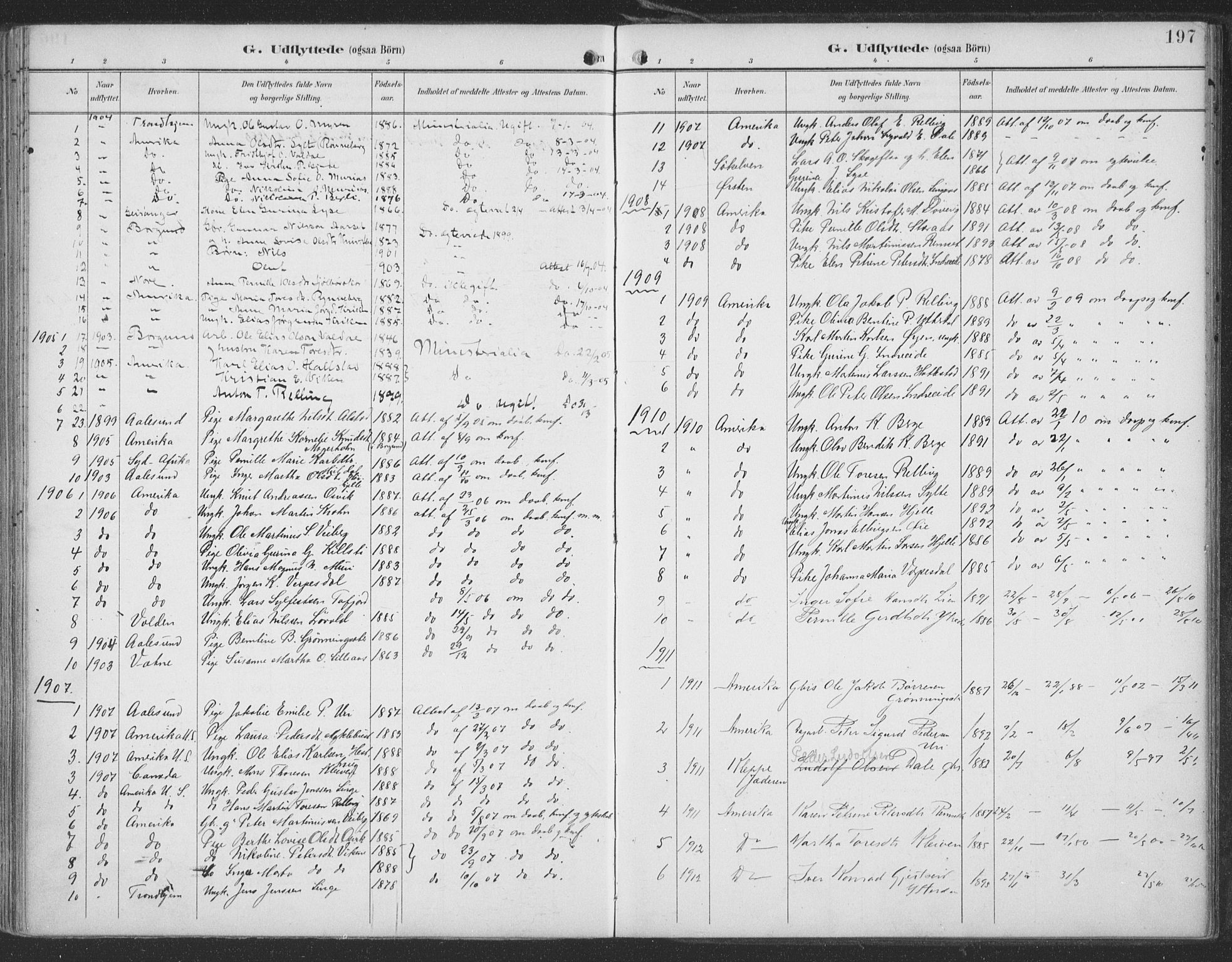 Ministerialprotokoller, klokkerbøker og fødselsregistre - Møre og Romsdal, SAT/A-1454/519/L0256: Parish register (official) no. 519A15, 1895-1912, p. 197