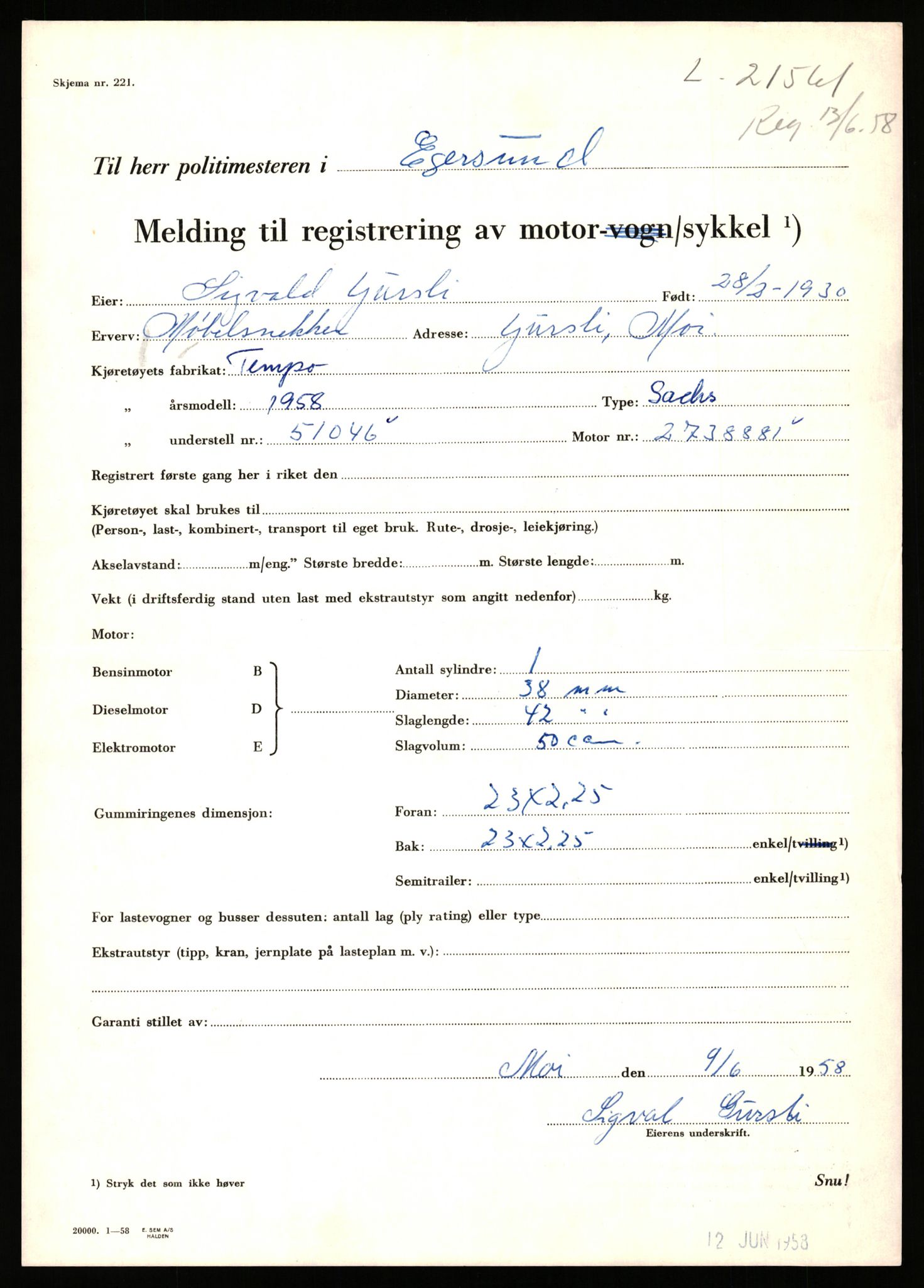 Stavanger trafikkstasjon, SAST/A-101942/0/F/L0038: L-21500 - L-22252, 1930-1971, p. 203