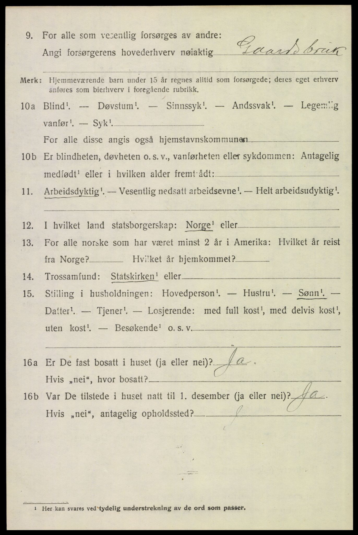 SAH, 1920 census for Kvikne, 1920, p. 1633