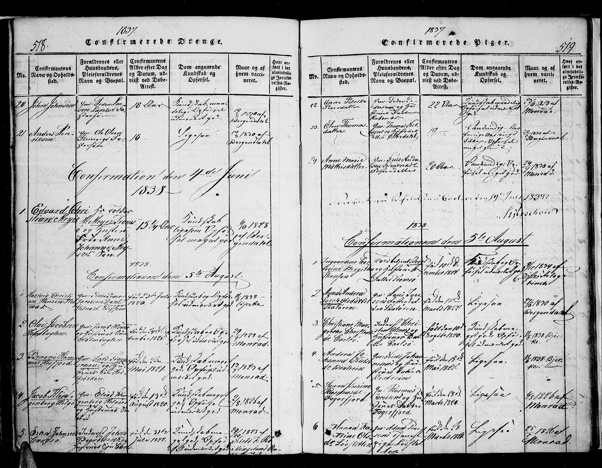 Karlsøy sokneprestembete, SATØ/S-1299/H/Ha/Haa/L0002kirke: Parish register (official) no. 2, 1823-1842, p. 518-519