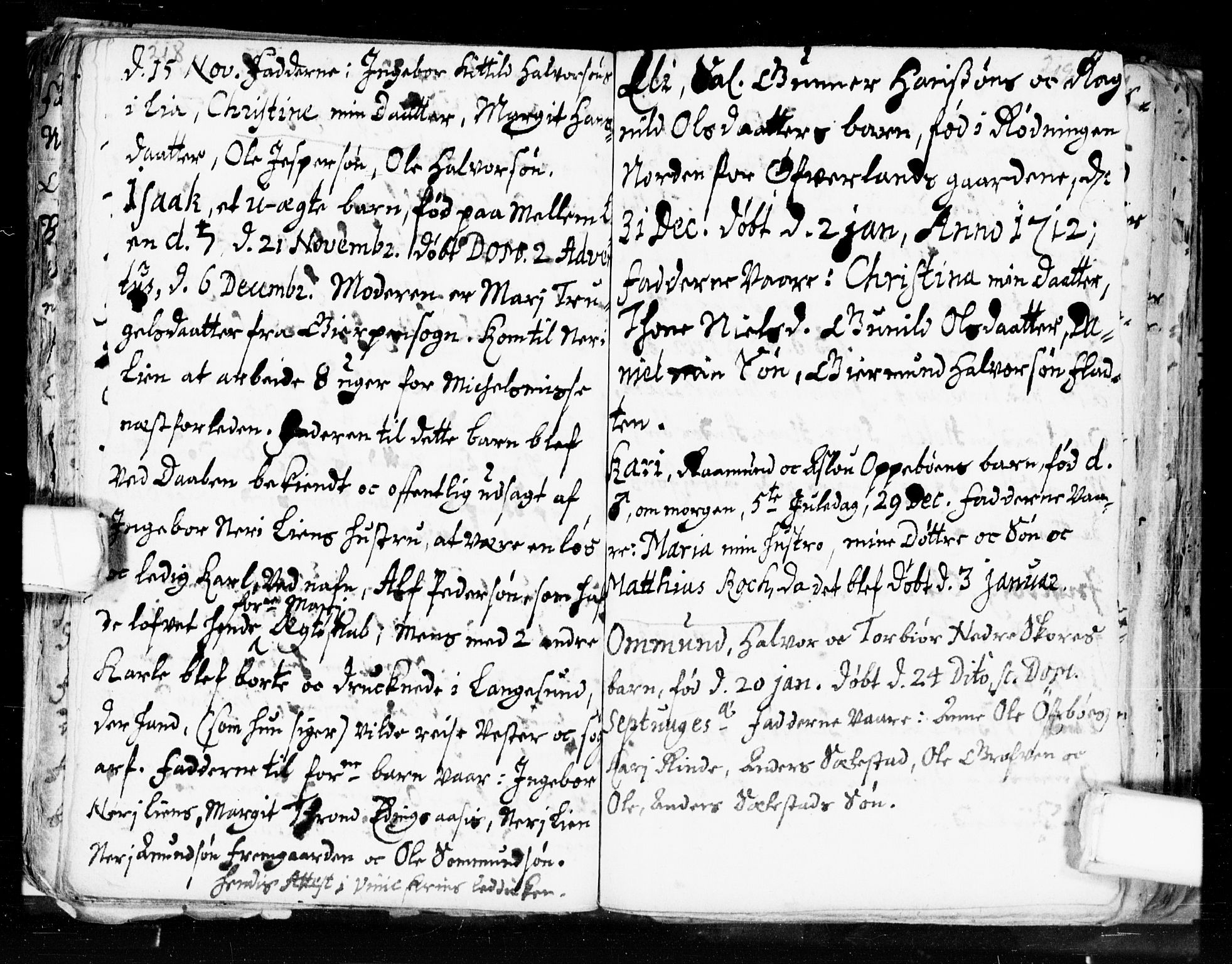 Seljord kirkebøker, SAKO/A-20/F/Fa/L0002: Parish register (official) no. I 2, 1689-1713, p. 218-219