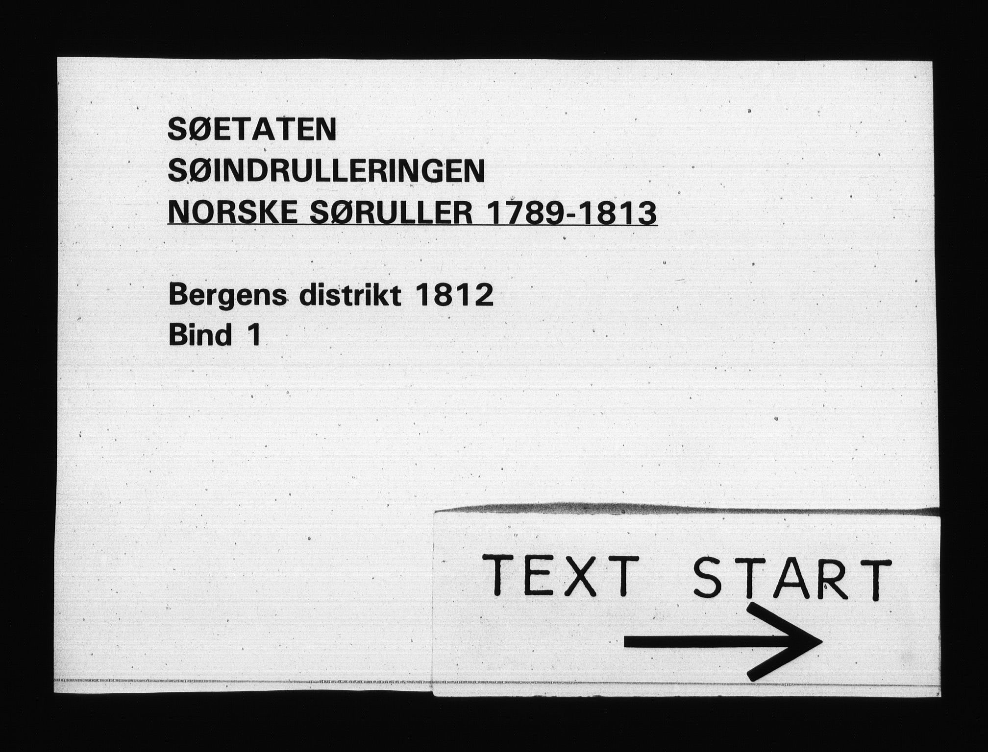 Sjøetaten, RA/EA-3110/F/L0254: Bergen distrikt, bind 1, 1812
