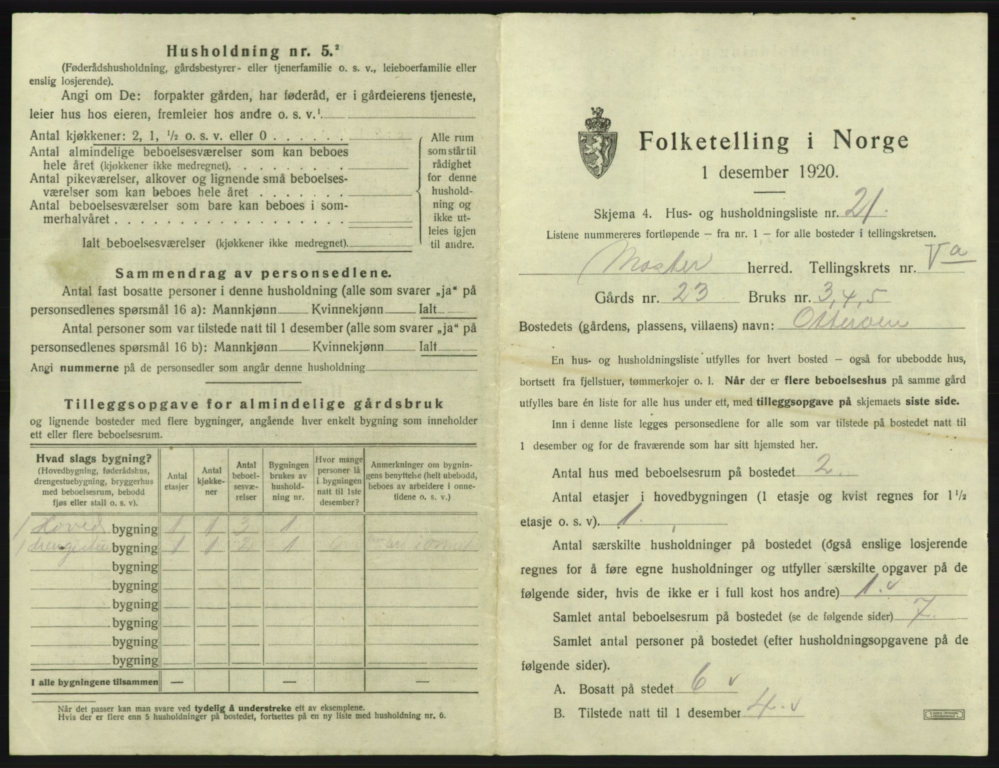 SAB, 1920 census for Moster, 1920, p. 266