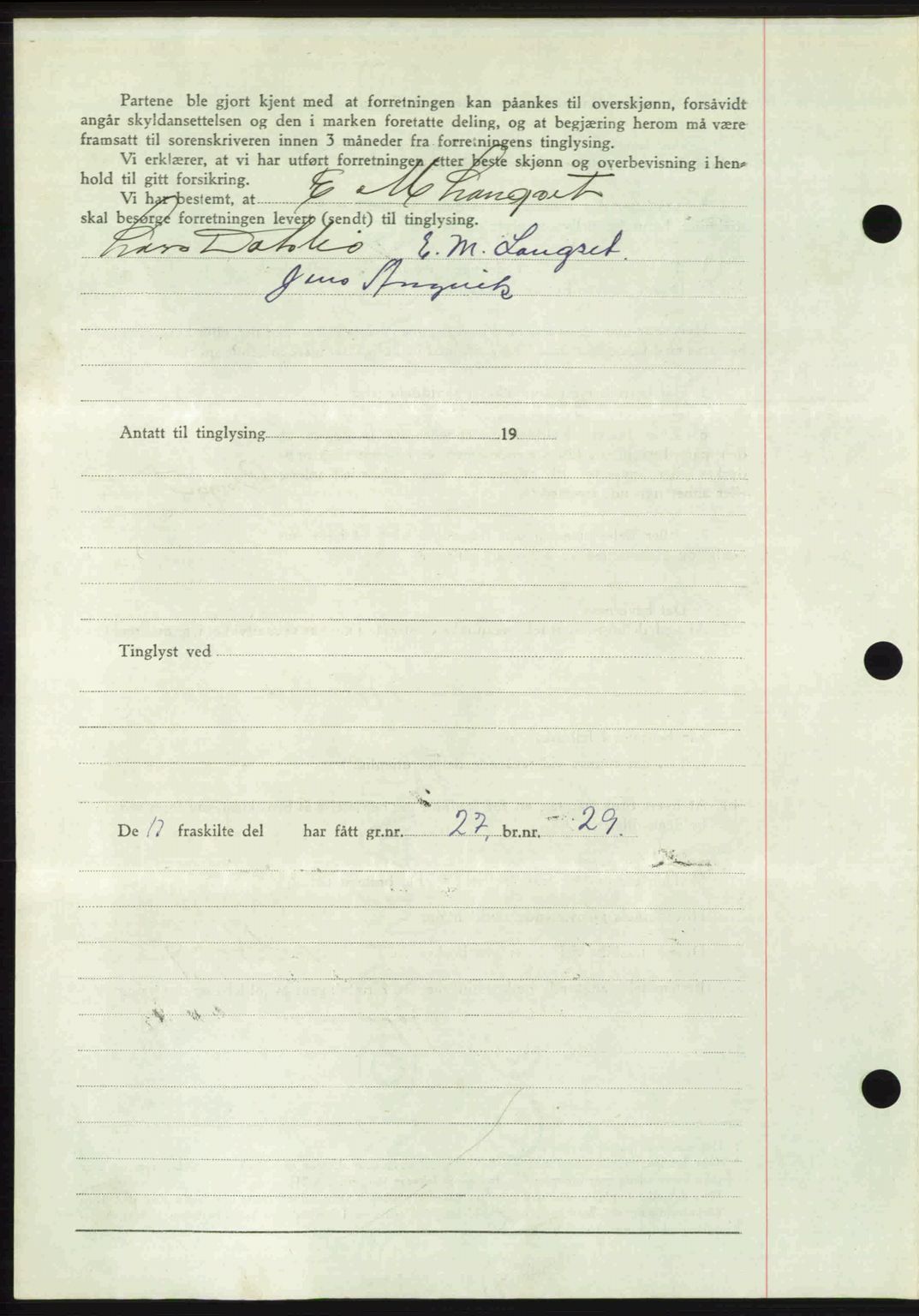 Romsdal sorenskriveri, AV/SAT-A-4149/1/2/2C: Mortgage book no. A30, 1949-1949, Diary no: : 1956/1949