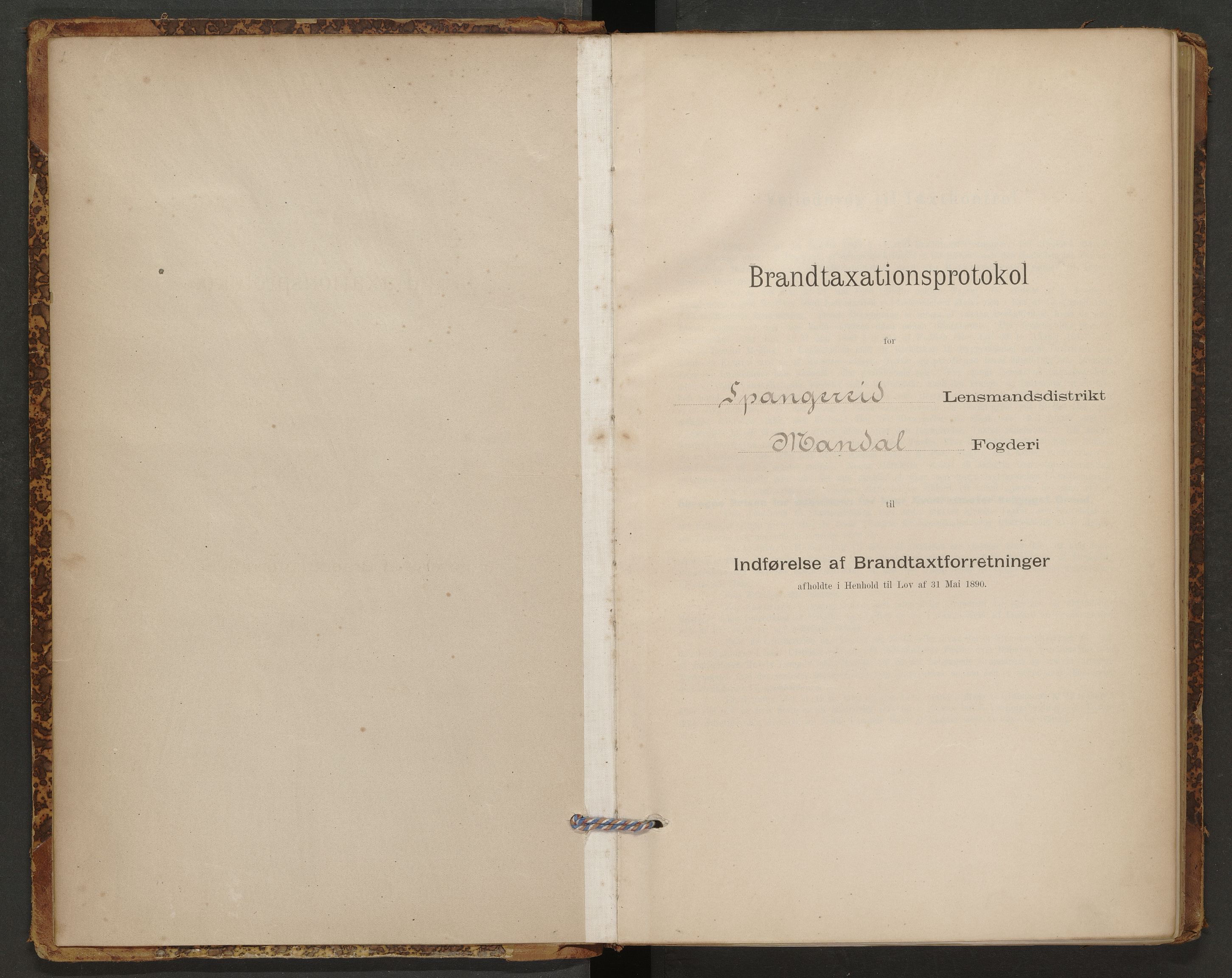 Norges Brannkasse Spangereid, AV/SAK-2241-0045/F/Fa/L0003: Branntakstprotokoll nr. 3, 1895-1907