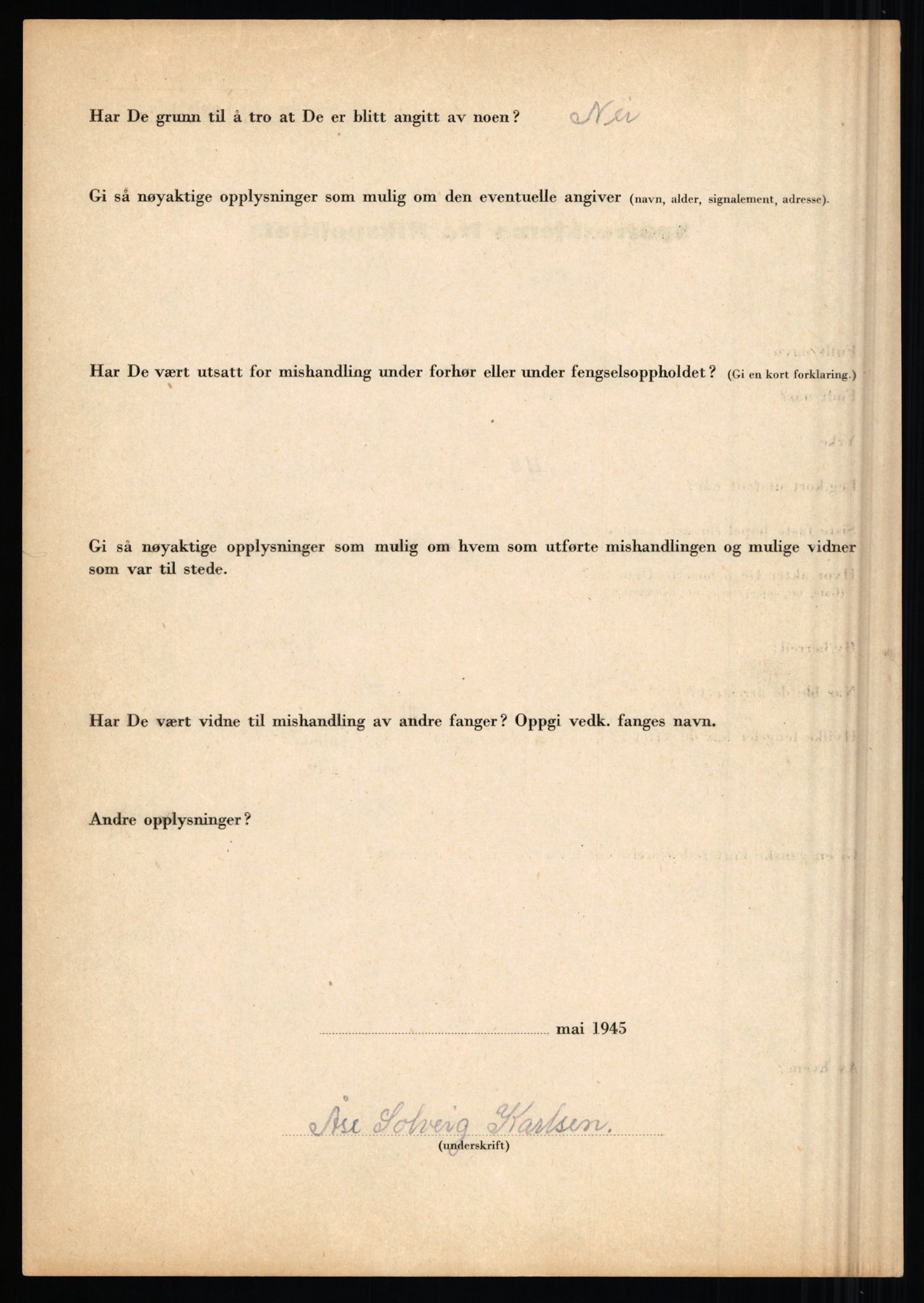 Rikspolitisjefen, AV/RA-S-1560/L/L0009: Karlsen, Aksel Emanuel - Kristiansen, Øivind Vetre, 1940-1945, p. 148