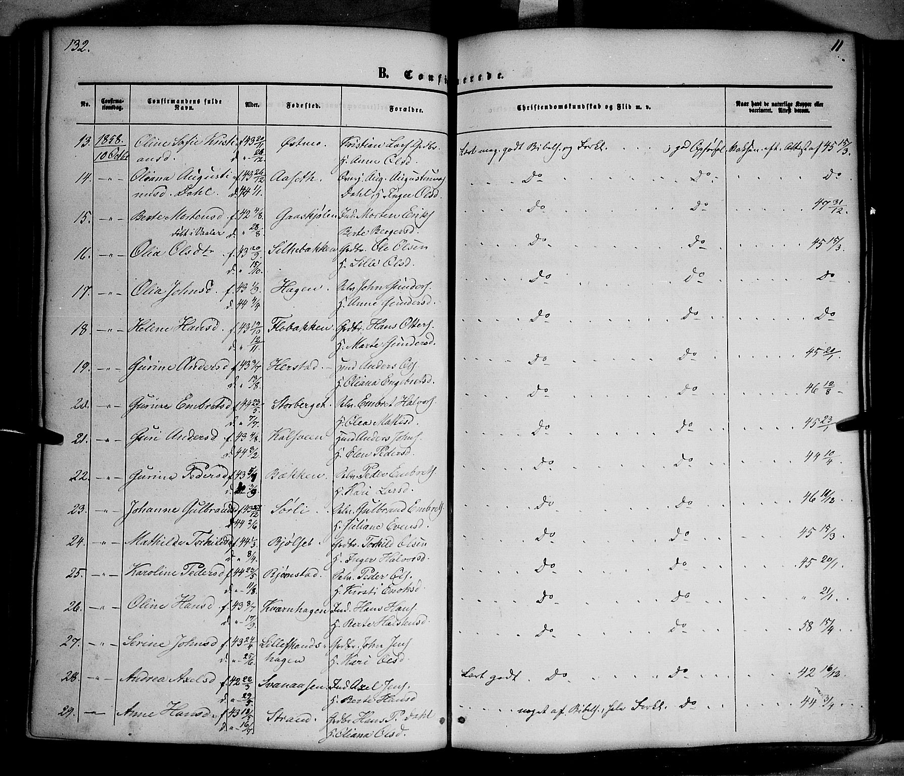 Elverum prestekontor, AV/SAH-PREST-044/H/Ha/Haa/L0010: Parish register (official) no. 10, 1857-1868, p. 132