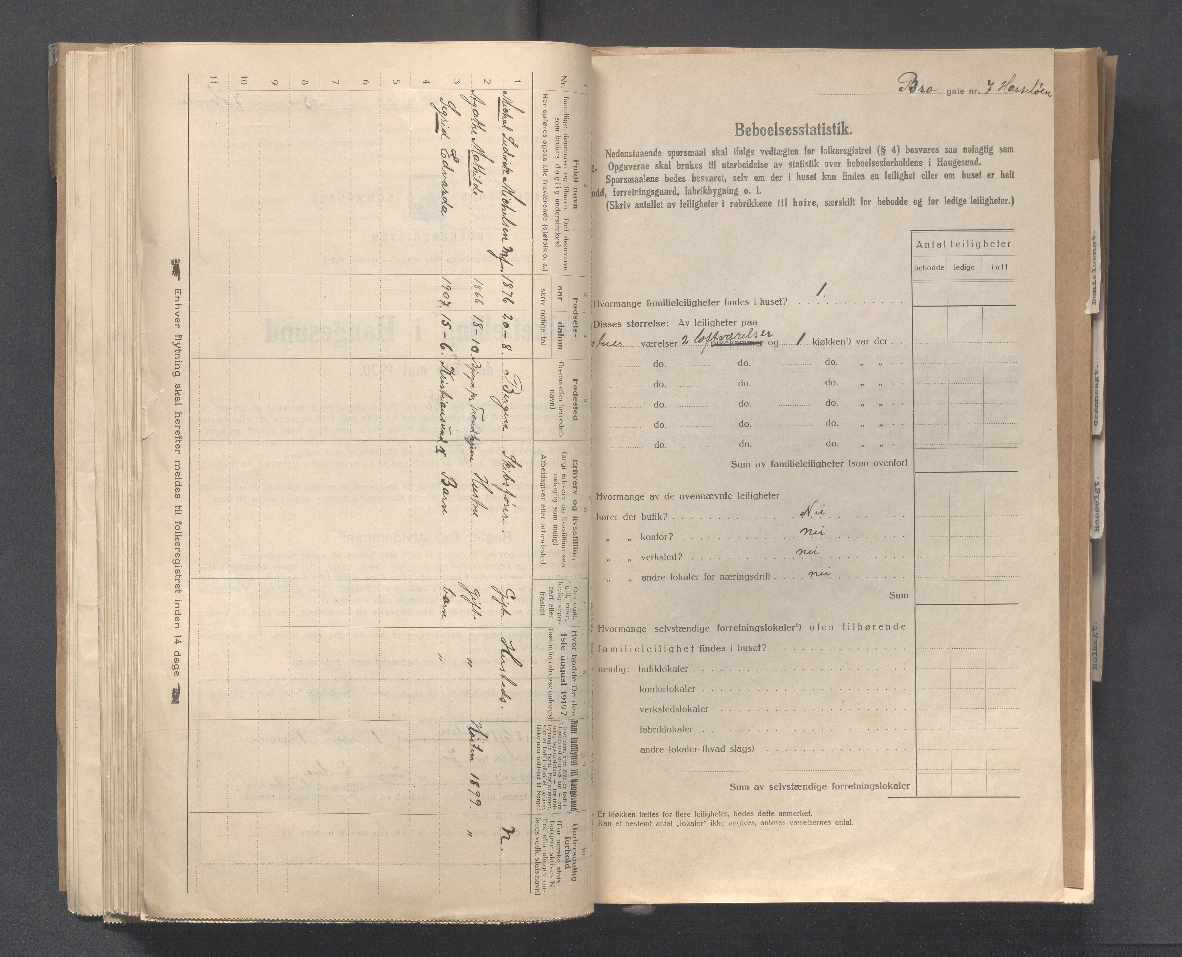 IKAR, Local census 1.5.1920 for Haugesund, 1920, p. 5678