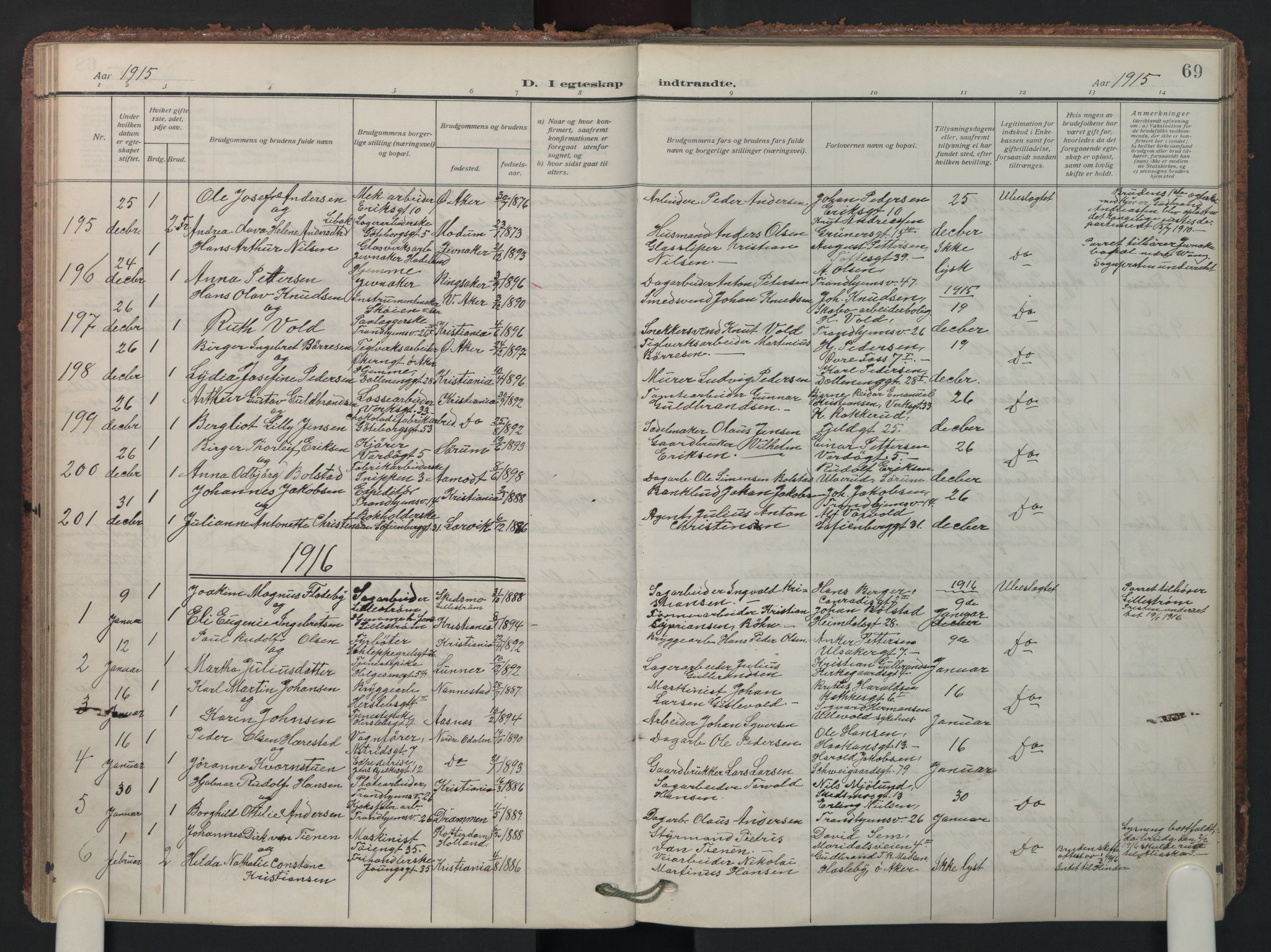 Petrus prestekontor Kirkebøker, AV/SAO-A-10872/F/Fa/L0013: Parish register (official) no. I 13, 1911-1925, p. 69