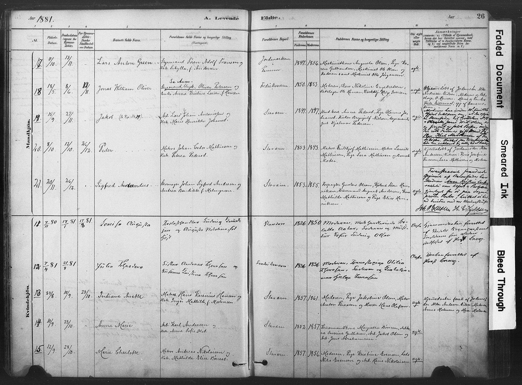 Stavern kirkebøker, SAKO/A-318/F/Fa/L0008: Parish register (official) no. 8, 1878-1905, p. 26