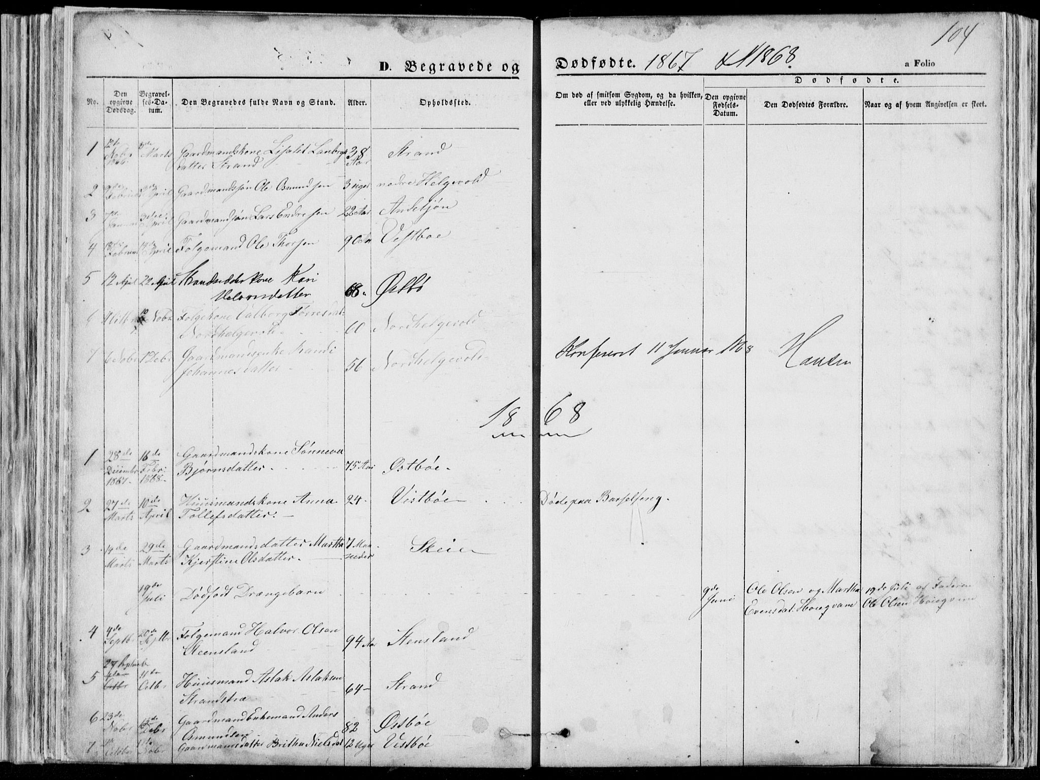 Vikedal sokneprestkontor, SAST/A-101840/01/V: Parish register (copy) no. B 10, 1864-1926, p. 104
