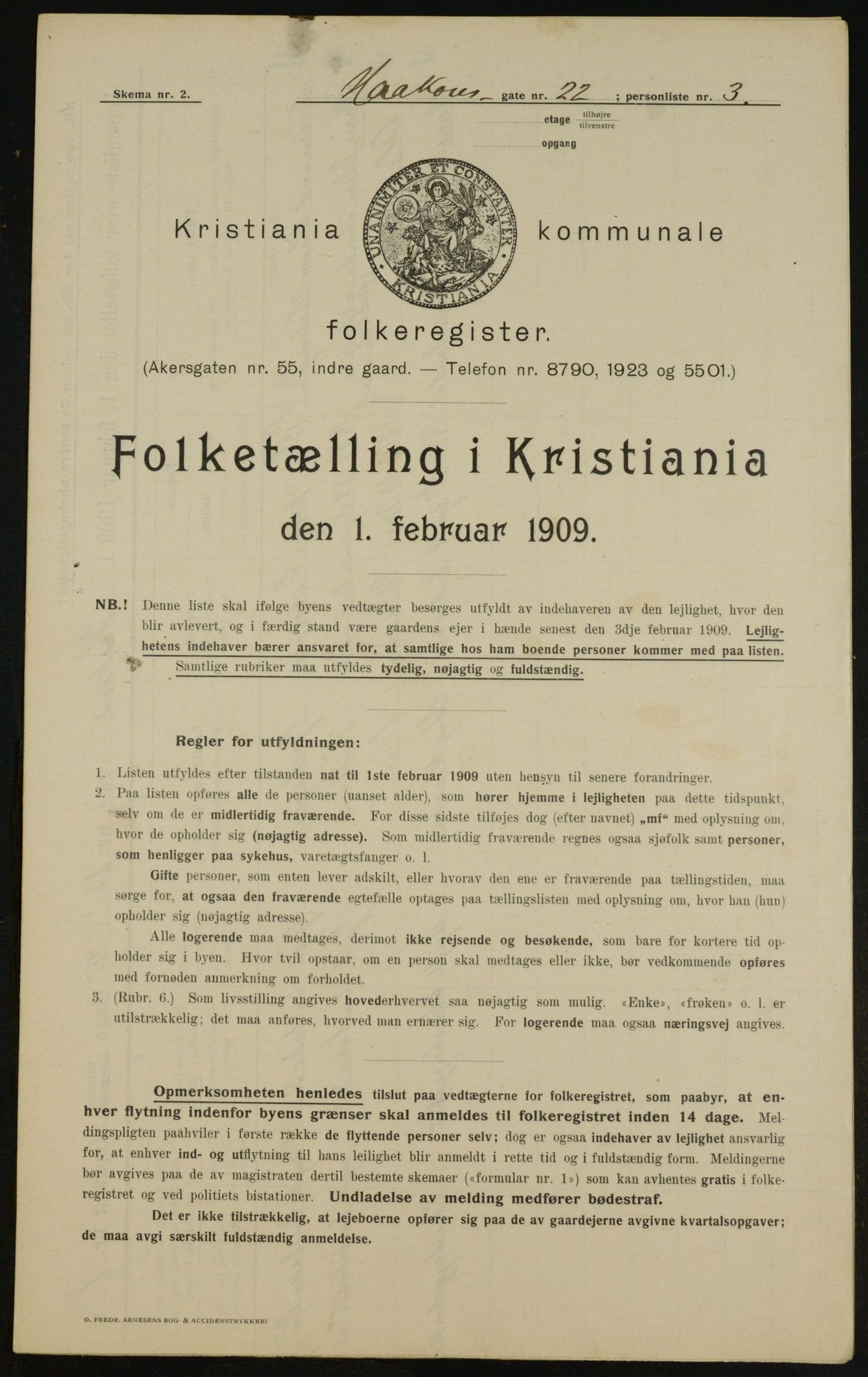 OBA, Municipal Census 1909 for Kristiania, 1909, p. 39167