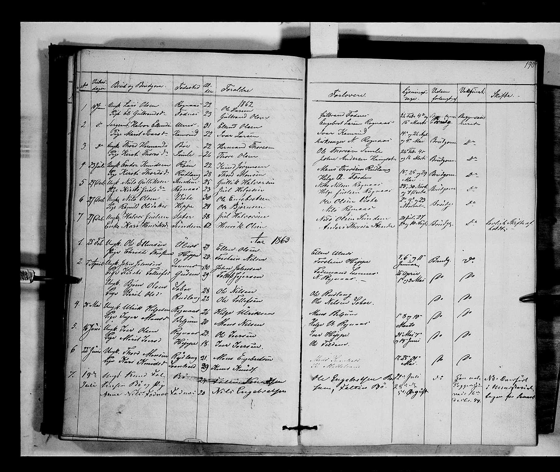 Nord-Aurdal prestekontor, AV/SAH-PREST-132/H/Ha/Haa/L0006: Parish register (official) no. 6, 1842-1863, p. 190