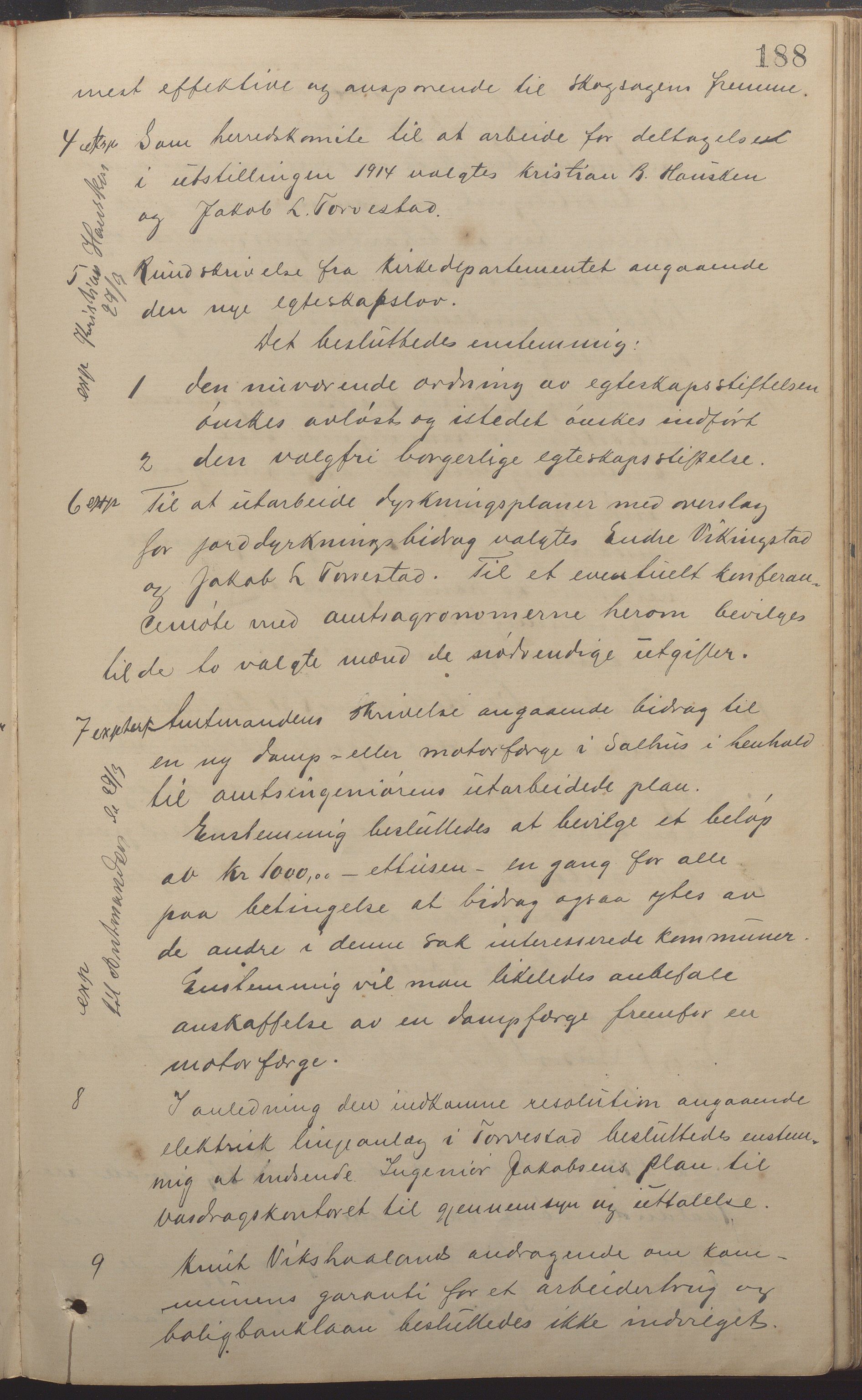 Torvastad kommune - Formannskapet, IKAR/K-101331/A/L0004: Forhandlingsprotokoll, 1891-1918, p. 188a