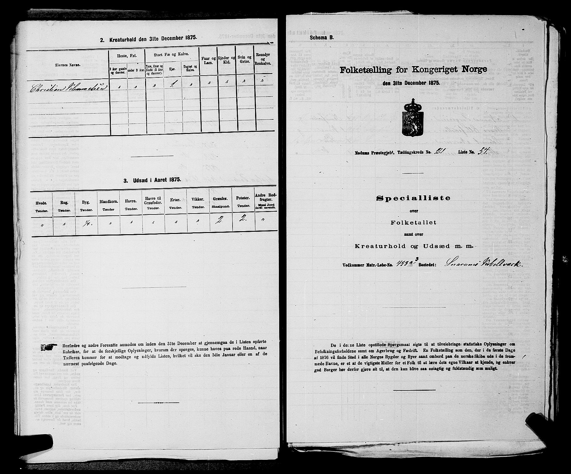 SAKO, 1875 census for 0623P Modum, 1875, p. 2660