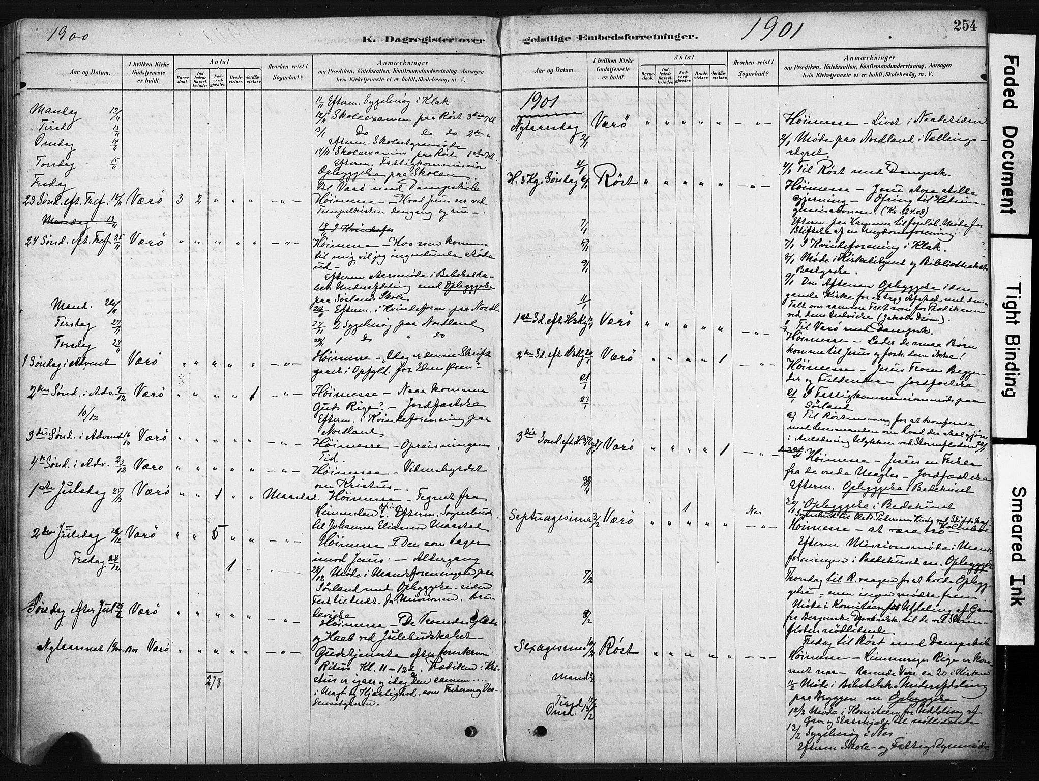 Ministerialprotokoller, klokkerbøker og fødselsregistre - Nordland, AV/SAT-A-1459/808/L0128: Parish register (official) no. 808A01, 1880-1902, p. 254