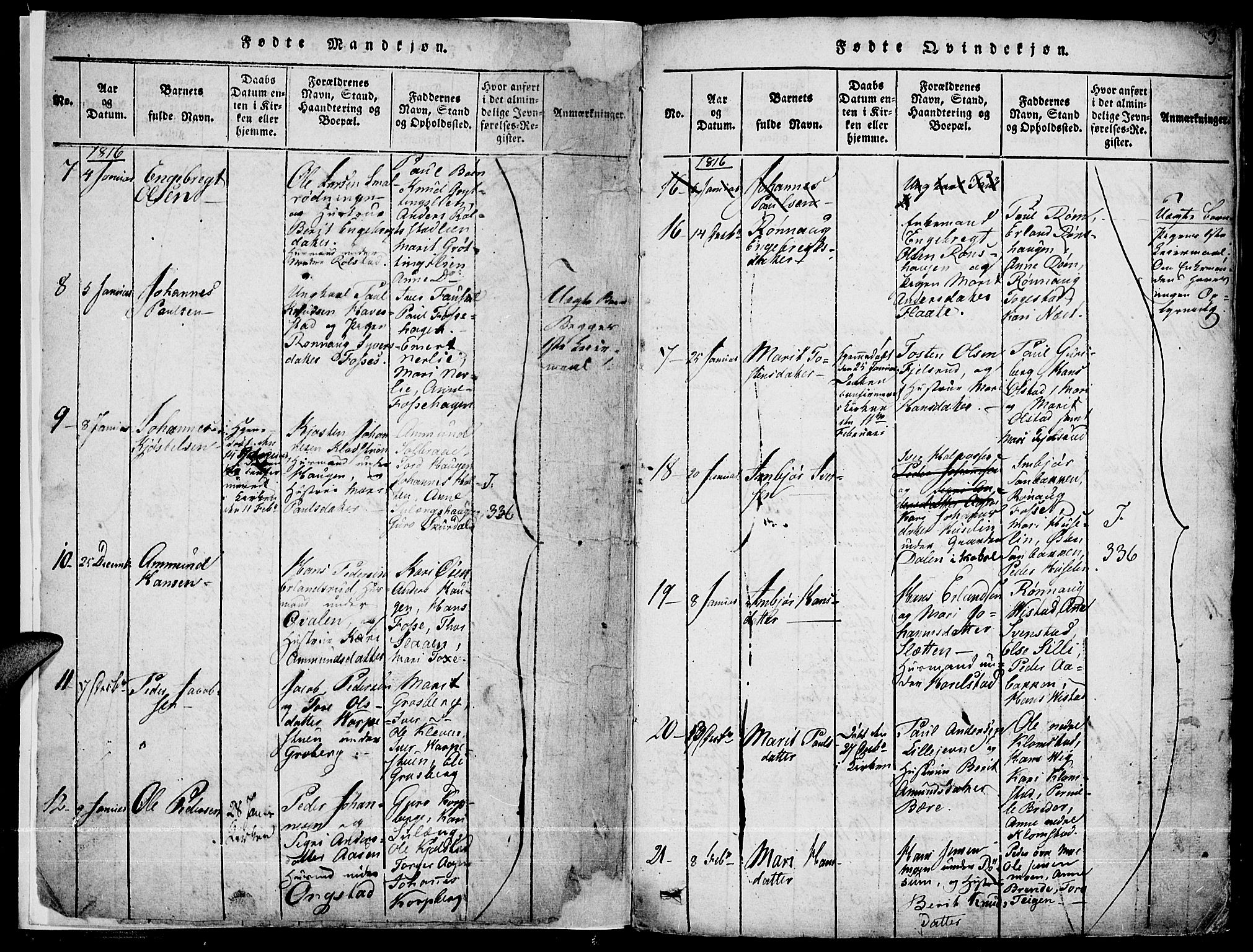 Fron prestekontor, SAH/PREST-078/H/Ha/Haa/L0002: Parish register (official) no. 2, 1816-1827, p. 3