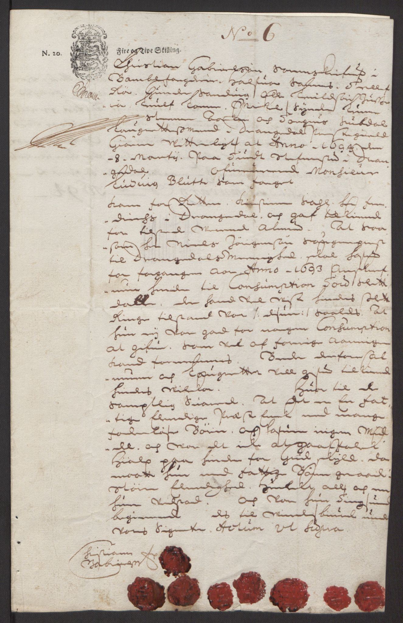 Rentekammeret inntil 1814, Reviderte regnskaper, Fogderegnskap, AV/RA-EA-4092/R34/L2052: Fogderegnskap Bamble, 1692-1693, p. 357