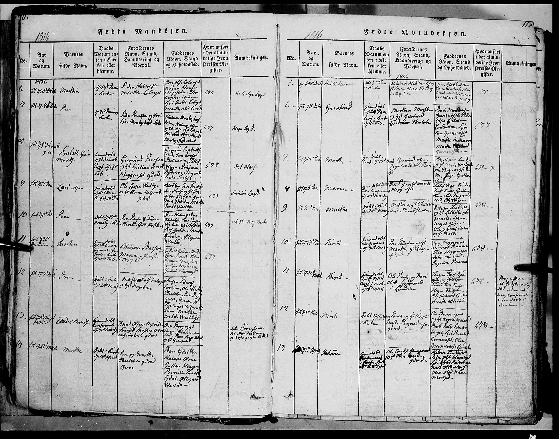 Trysil prestekontor, SAH/PREST-046/H/Ha/Haa/L0003: Parish register (official) no. 3 /1, 1814-1841, p. 10-11