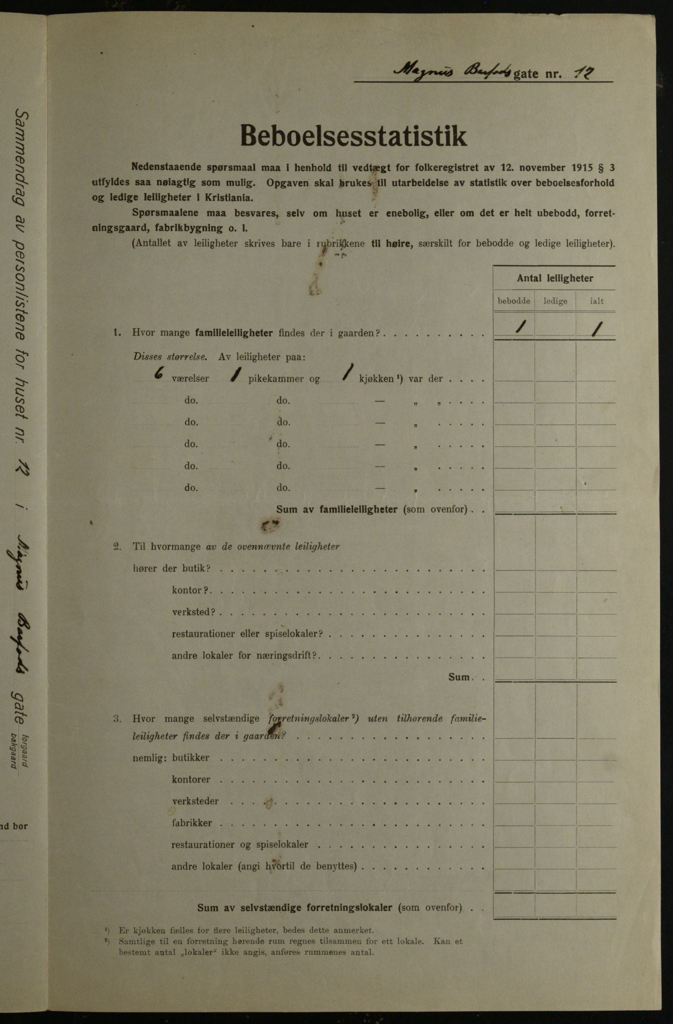 OBA, Municipal Census 1923 for Kristiania, 1923, p. 65664