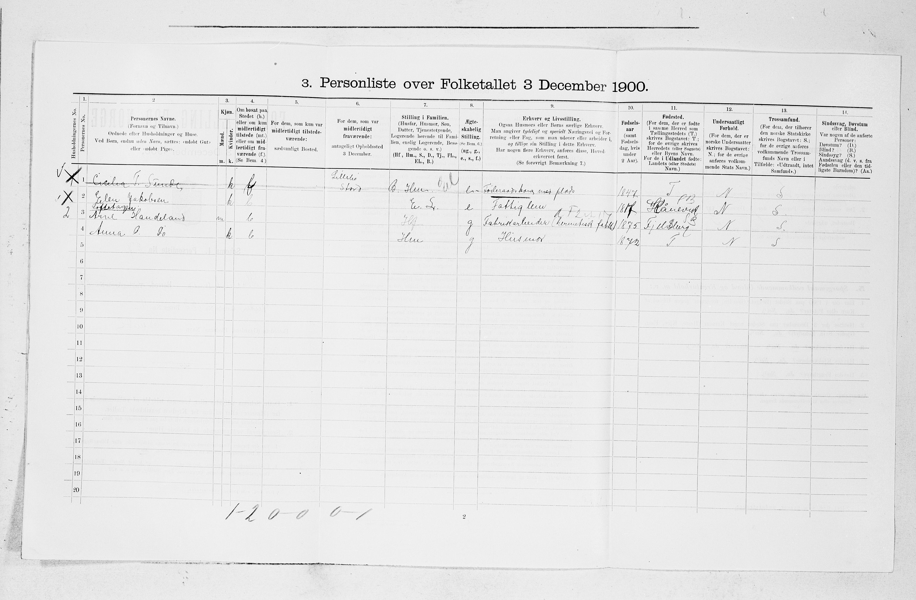 SAB, 1900 census for Kvinnherad, 1900, p. 1573