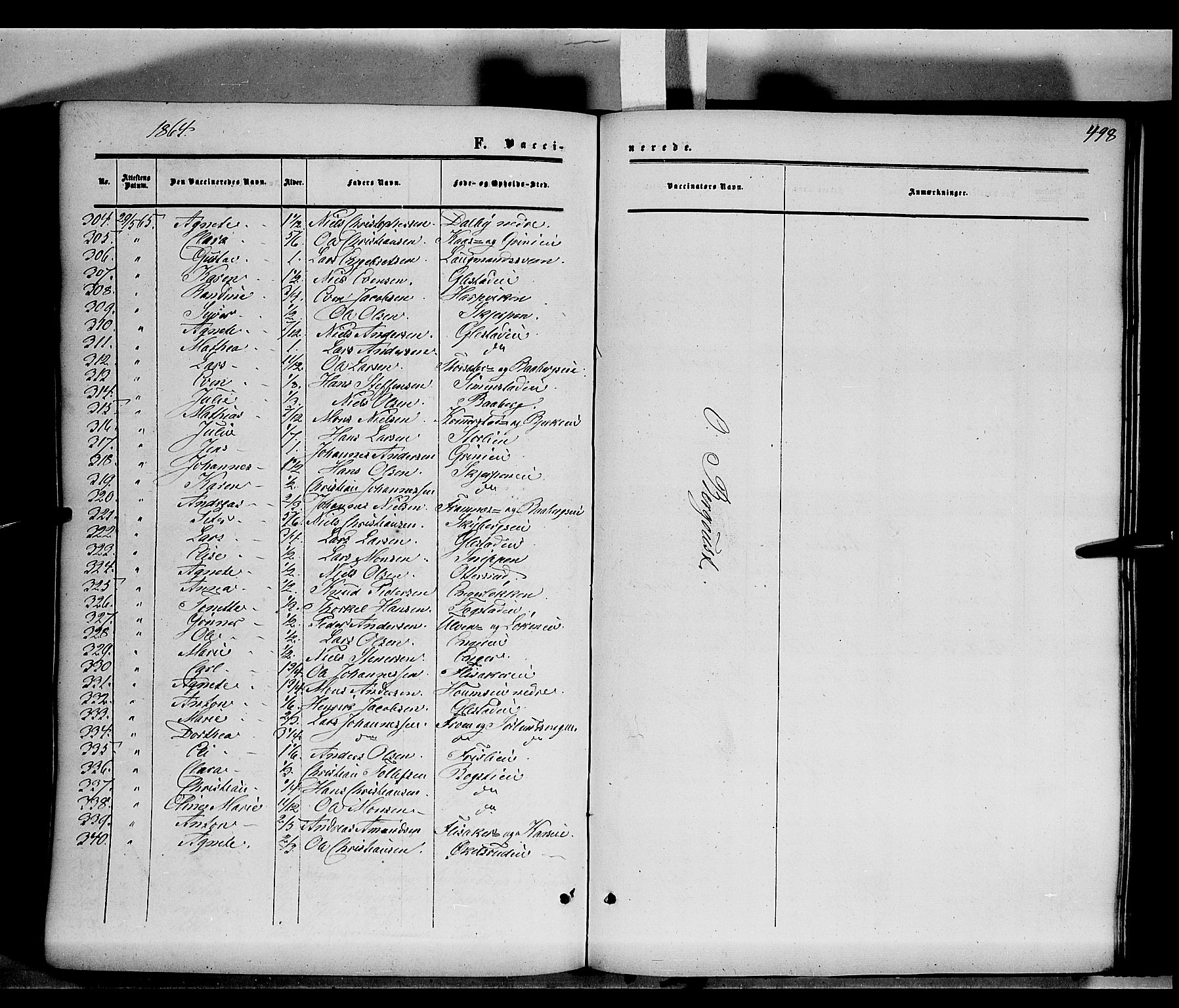 Ringsaker prestekontor, AV/SAH-PREST-014/K/Ka/L0010: Parish register (official) no. 10, 1861-1869, p. 498