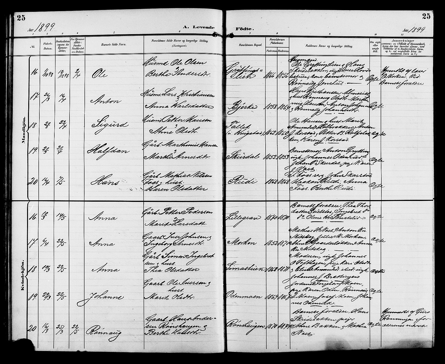 Sør-Fron prestekontor, AV/SAH-PREST-010/H/Ha/Hab/L0004: Parish register (copy) no. 4, 1896-1911, p. 25