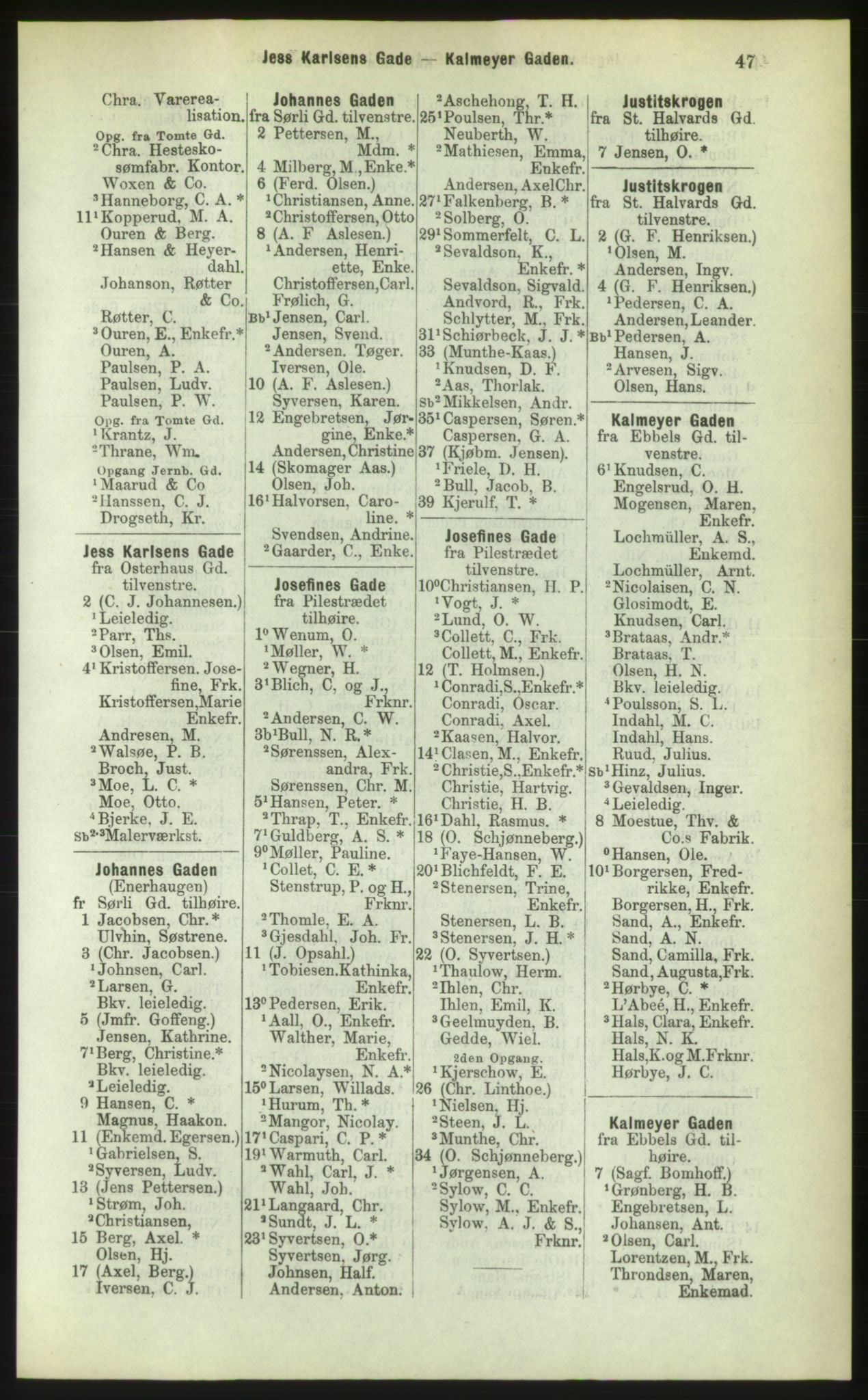 Kristiania/Oslo adressebok, PUBL/-, 1883, p. 47
