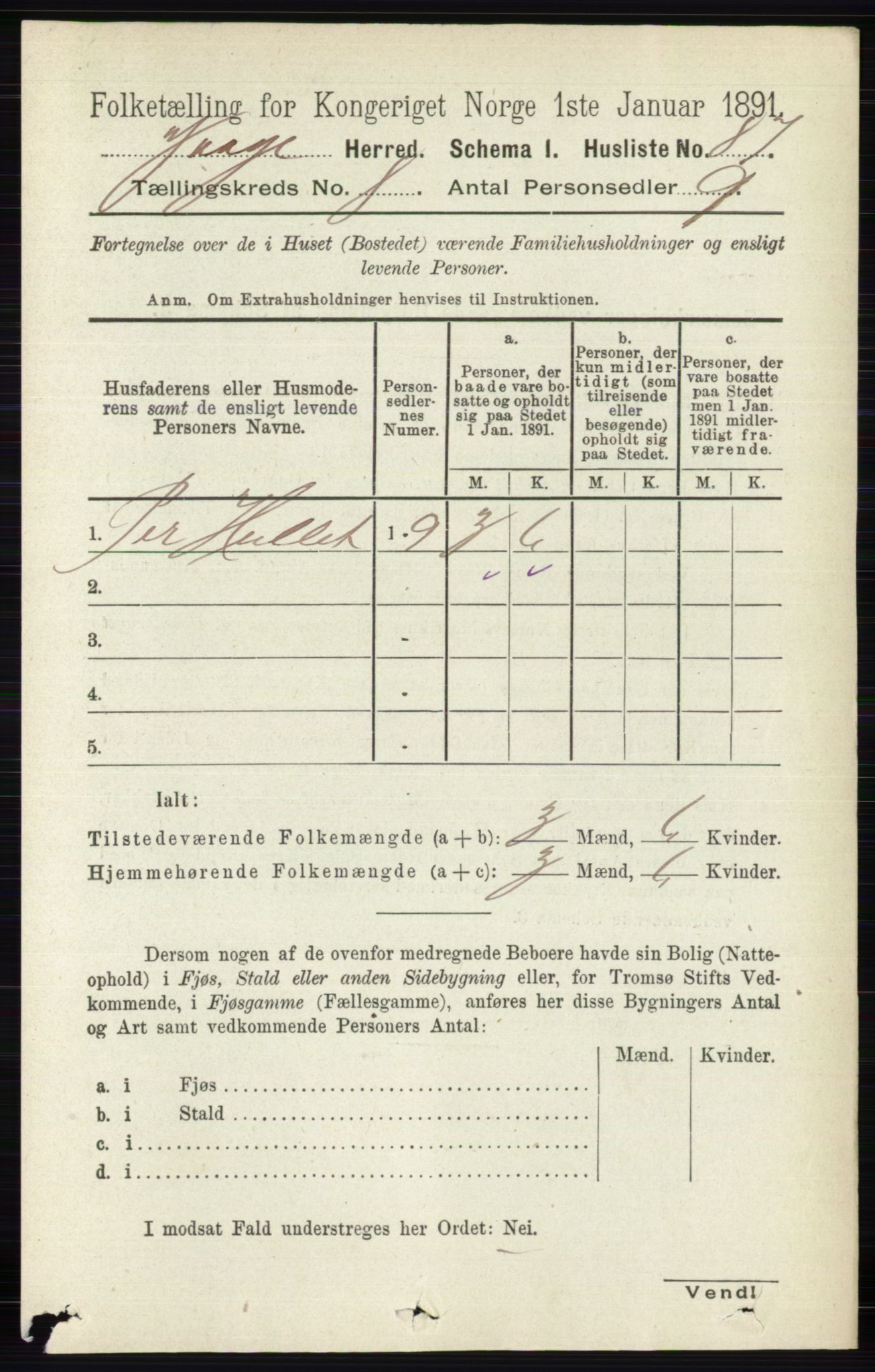 RA, 1891 census for 0515 Vågå, 1891, p. 4878