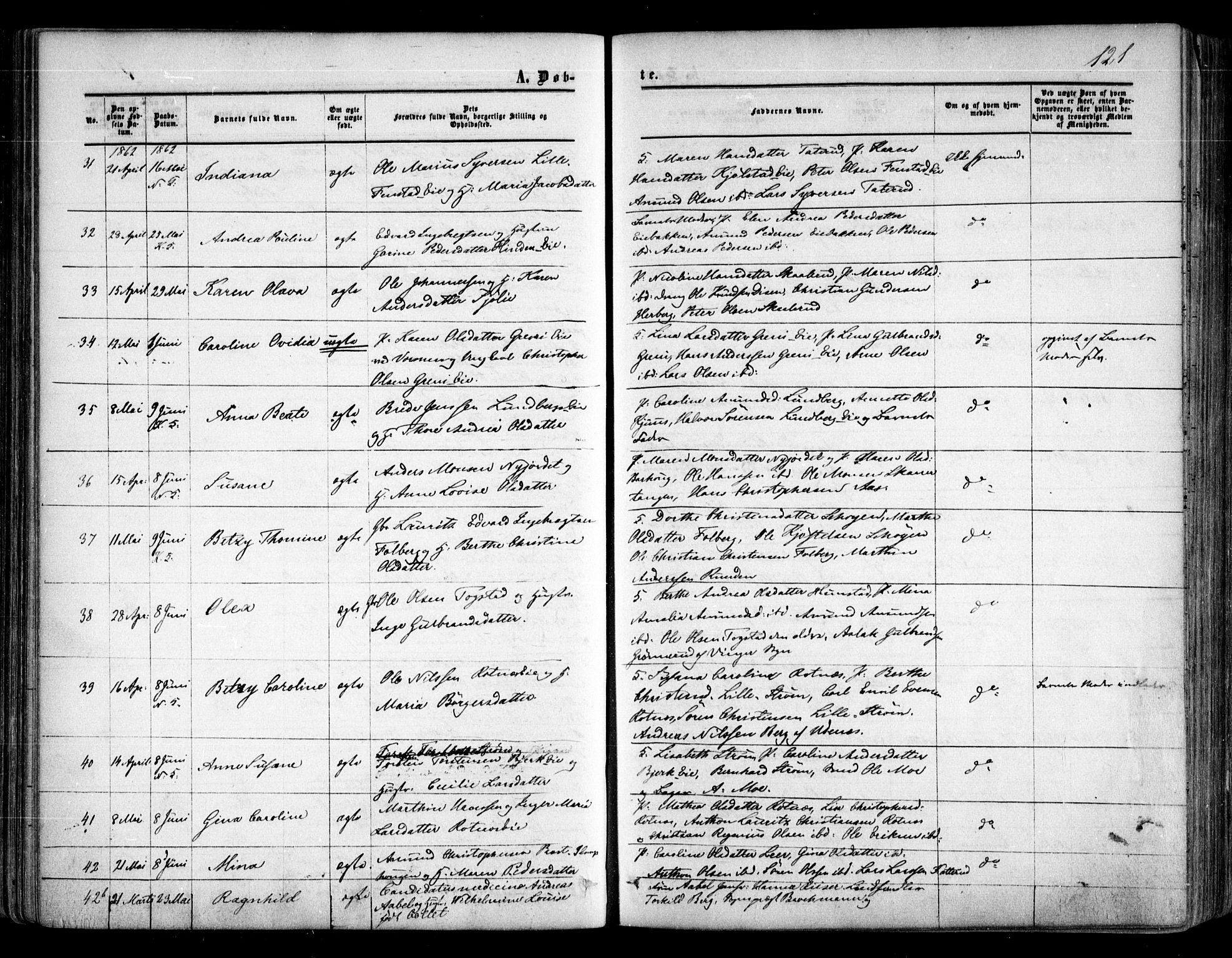 Nes prestekontor Kirkebøker, SAO/A-10410/F/Fa/L0008: Parish register (official) no. I 8, 1859-1874, p. 121