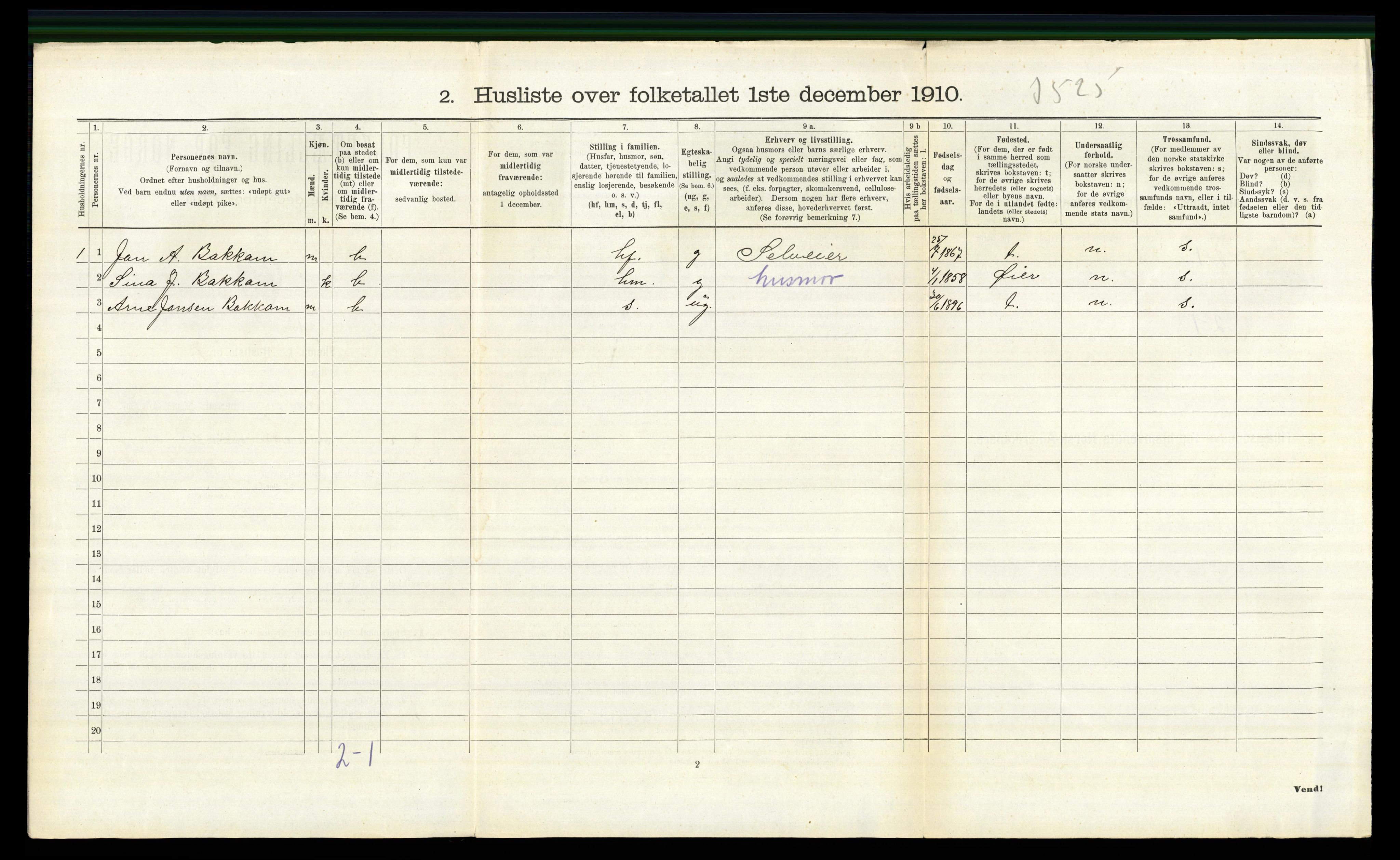 RA, 1910 census for Fåberg, 1910, p. 1243