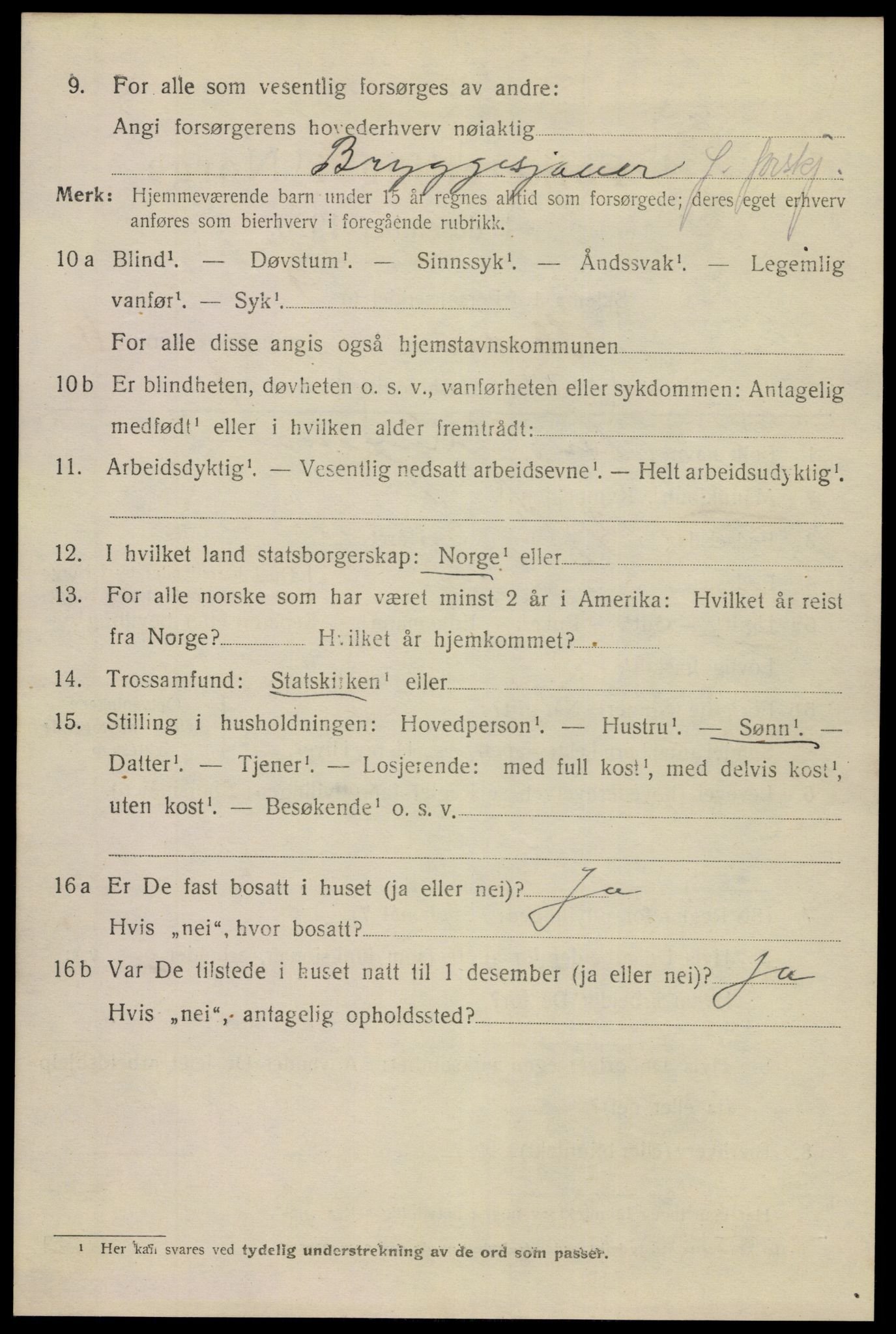 SAKO, 1920 census for Skien, 1920, p. 36465