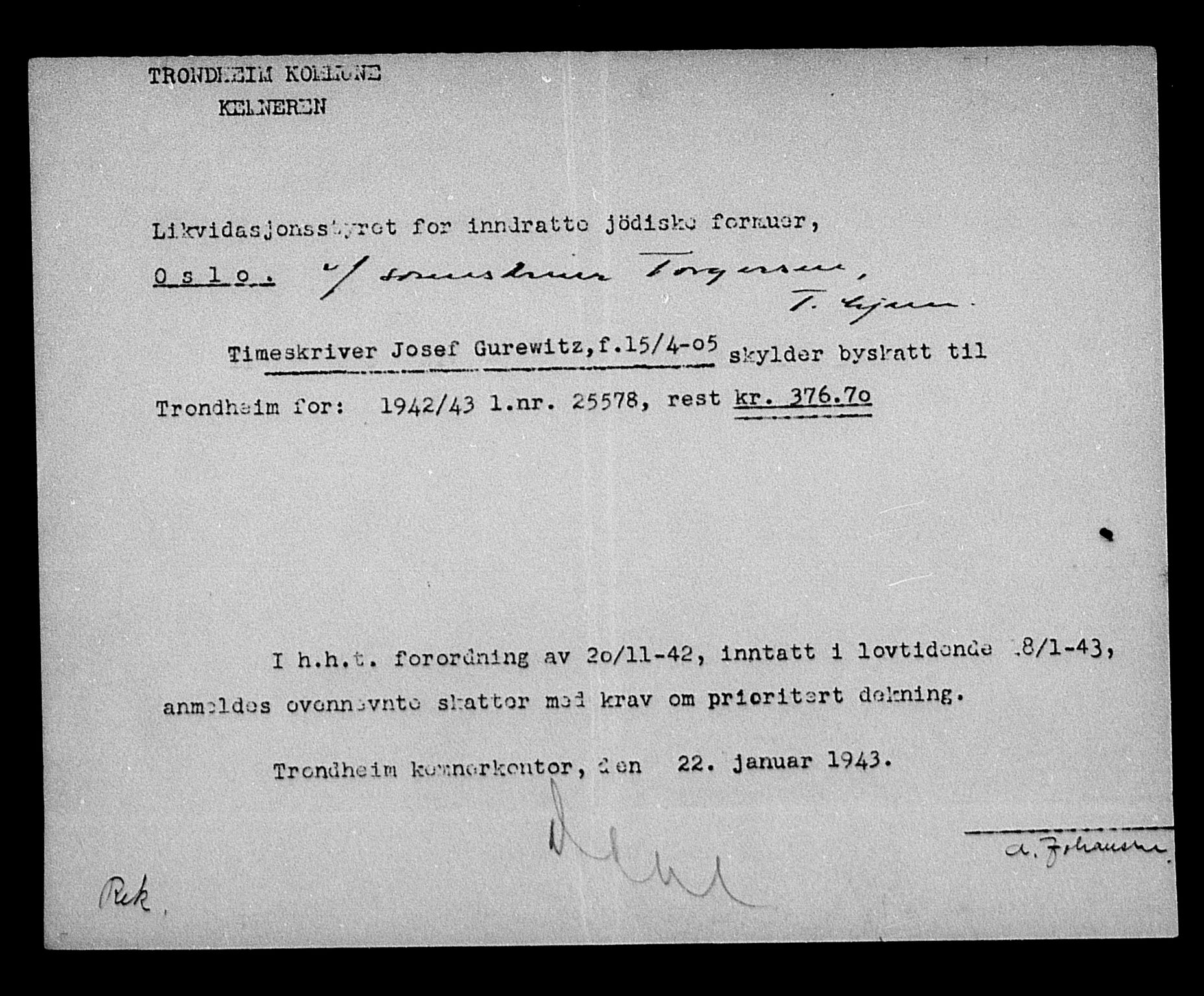 Justisdepartementet, Tilbakeføringskontoret for inndratte formuer, AV/RA-S-1564/H/Hc/Hca/L0895: --, 1945-1947, p. 690