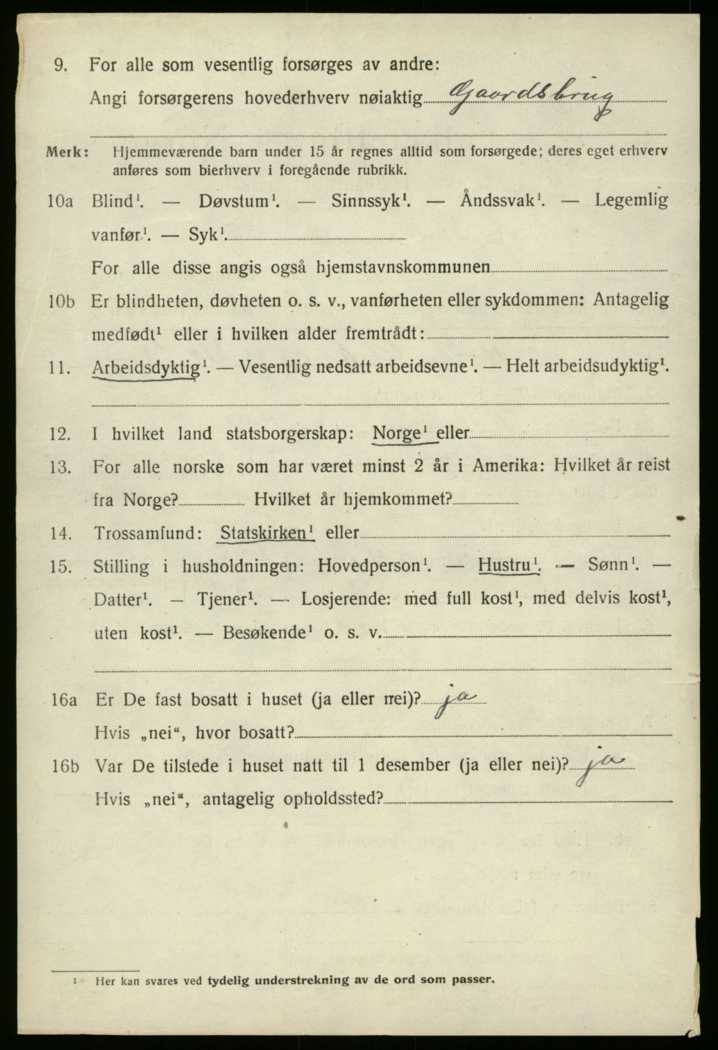 SAB, 1920 census for Stryn, 1920, p. 3225