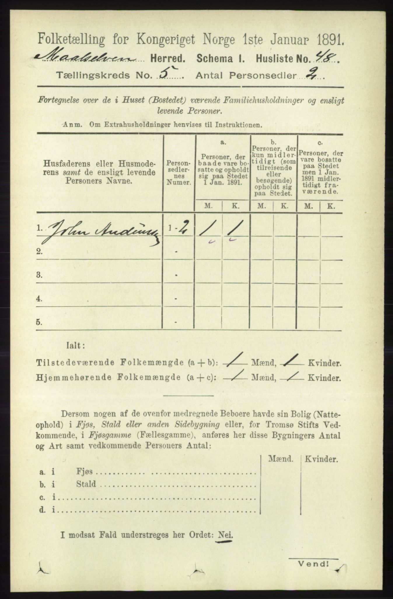 RA, 1891 census for 1924 Målselv, 1891, p. 1597