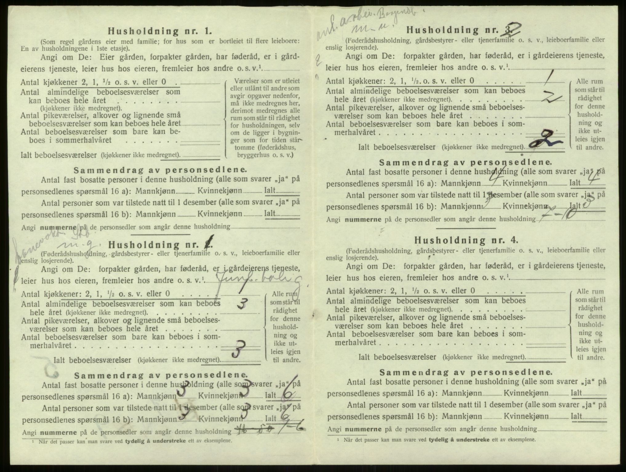 SAB, 1920 census for Aurland, 1920, p. 576