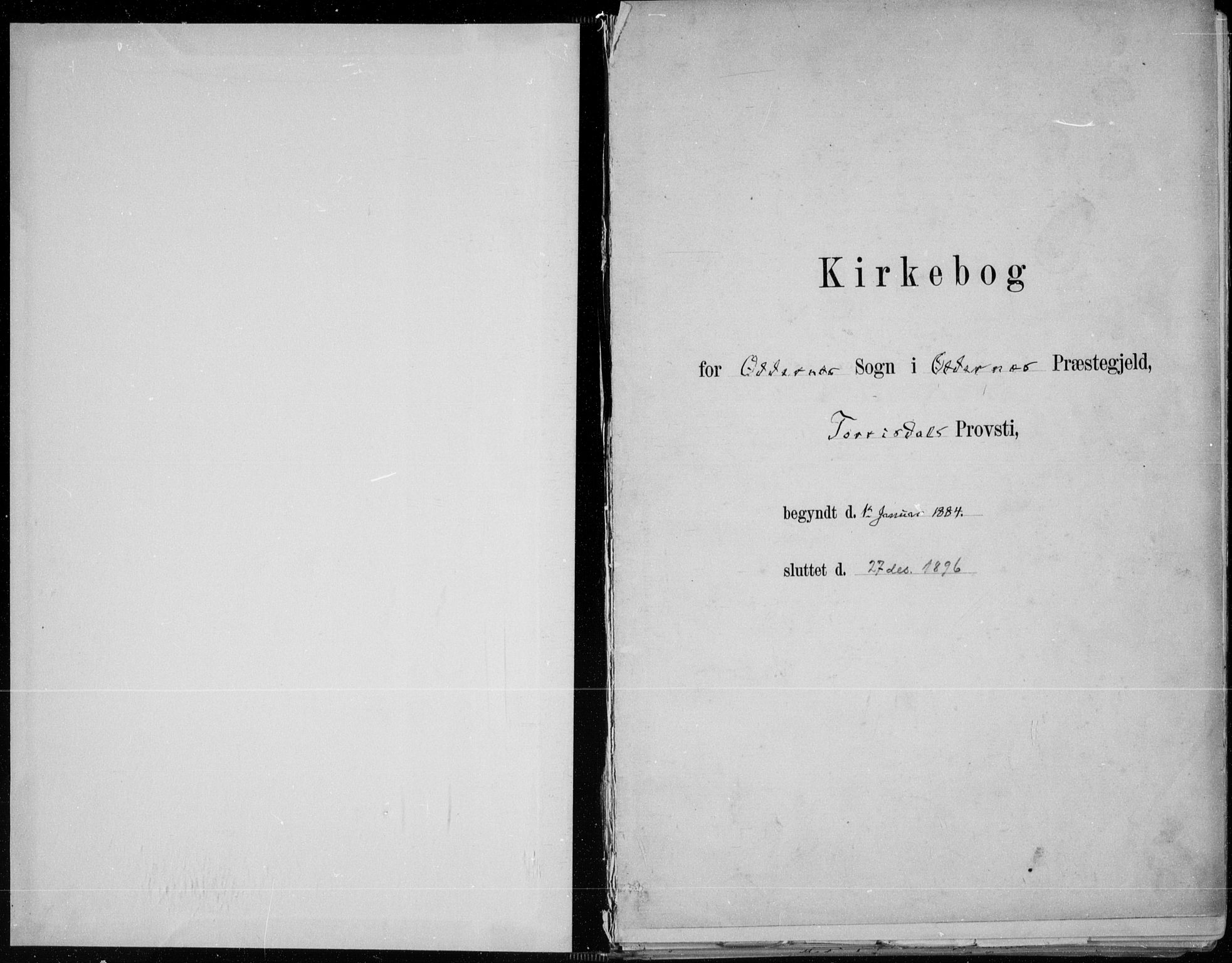 Oddernes sokneprestkontor, AV/SAK-1111-0033/F/Fa/Faa/L0009: Parish register (official) no. A 9, 1884-1896